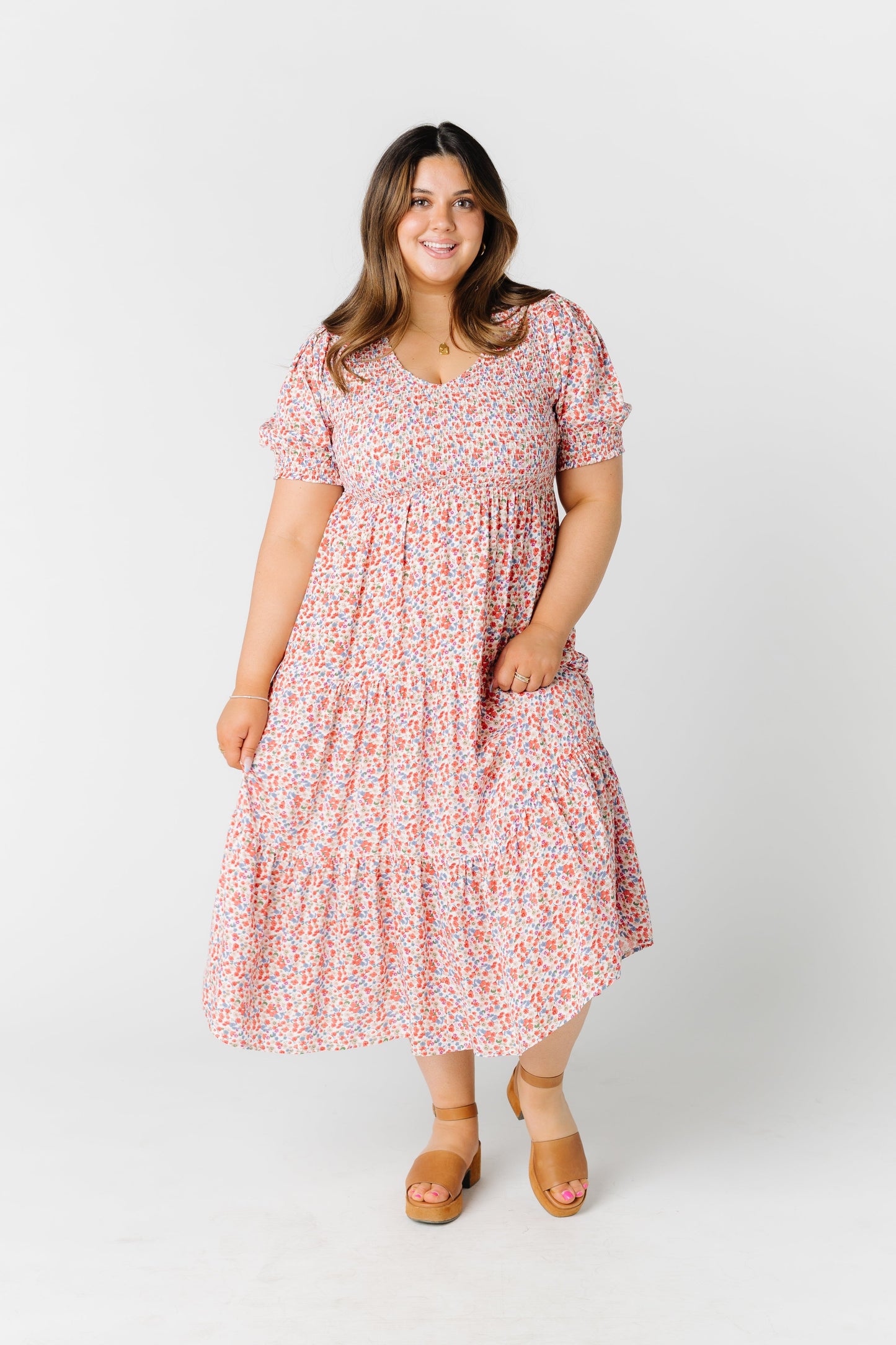 Alison Smocked Dress - Adult WOMEN'S DRESS brass & roe Red Multi XXL