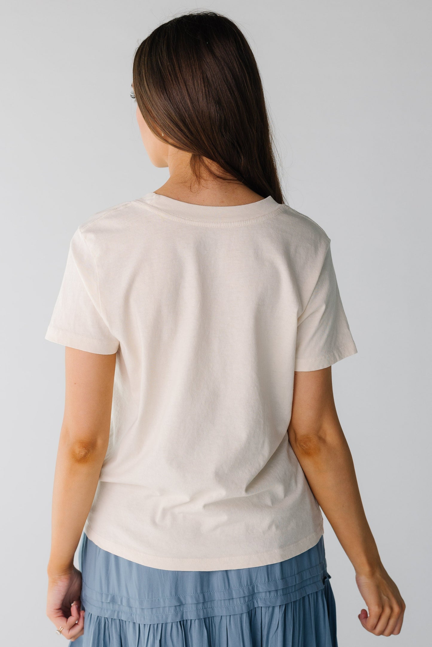 Back view of short sleeve tee