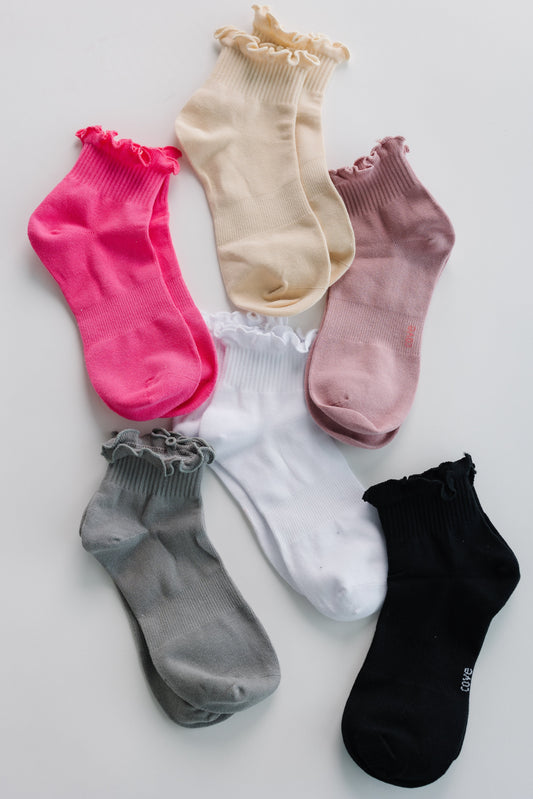 Cove Ruffle Quarter Socks WOMEN'S SOCKS Cove Accessories