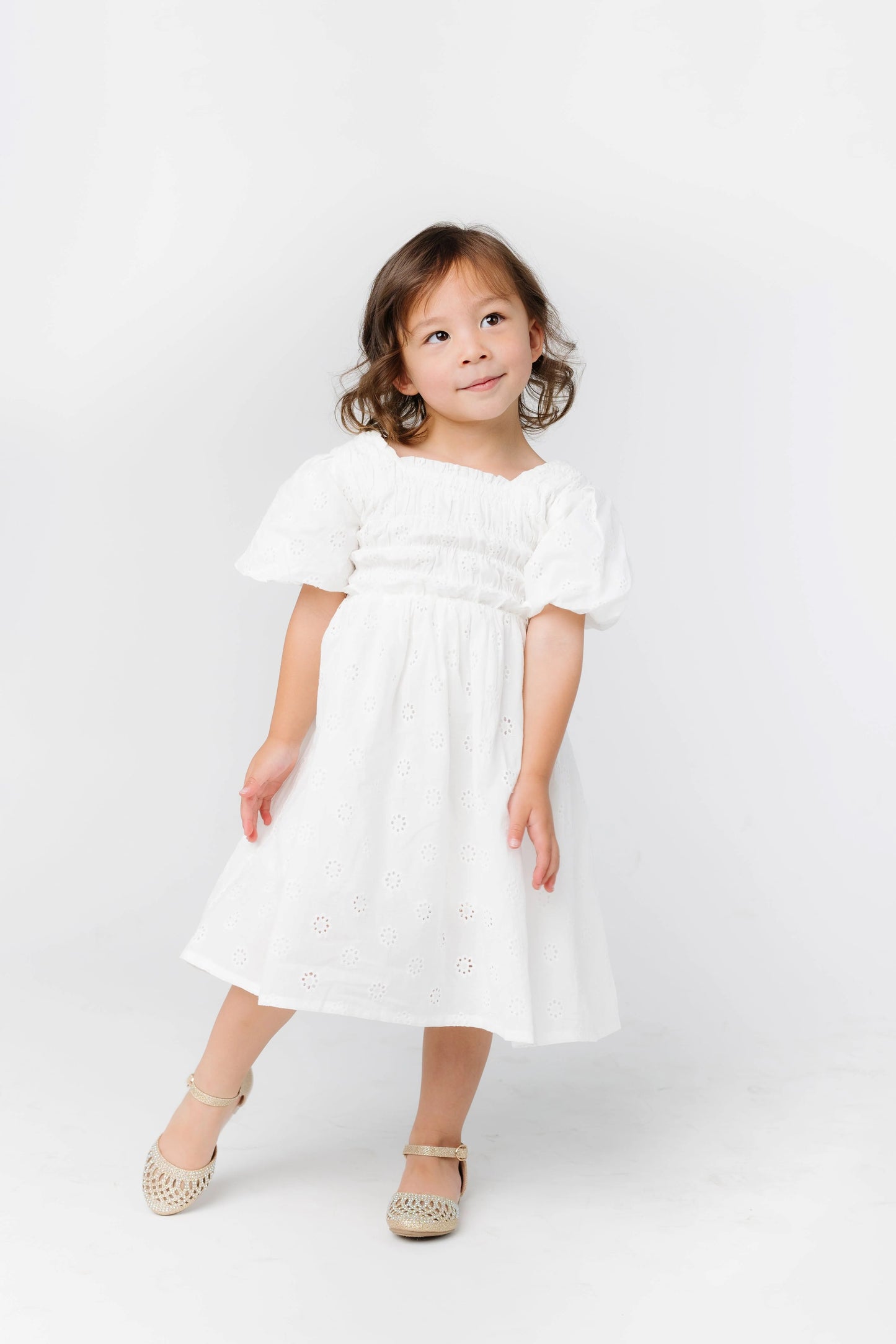 Brass & Roe Ella Girl's Eyelet Neck Dress GIRL'S DRESS brass & roe