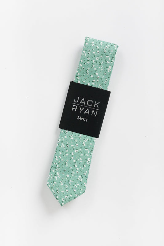 Jack Ryan Green Spring Tie MEN'S TIE JACK RYAN Green 58"L x 2 1/4"W 