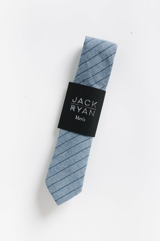 Jack Ryan Jaxon Tie MEN'S TIE JACK RYAN Denim Stripe 58"L x 2 1/4"W 