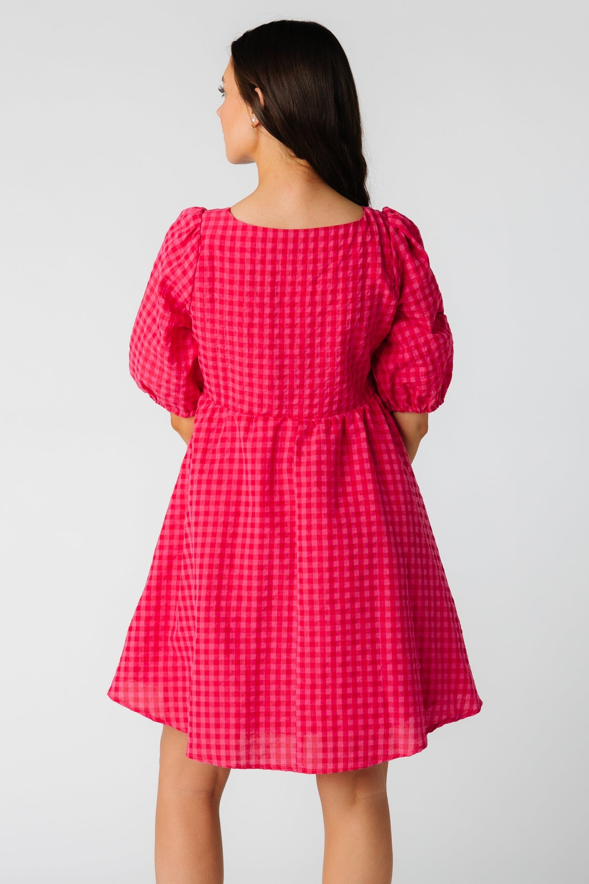 Brass & Roe Kate Gingham Knee Dress WOMEN'S DRESS brass & roe