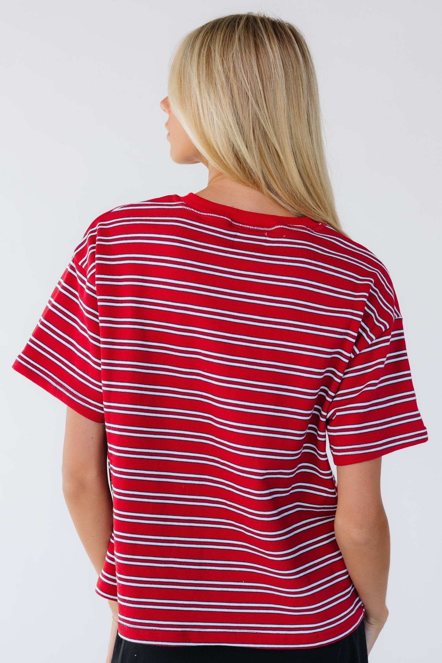 Striped Terry Crew Neck Tee WOMEN'S TOP Things Between