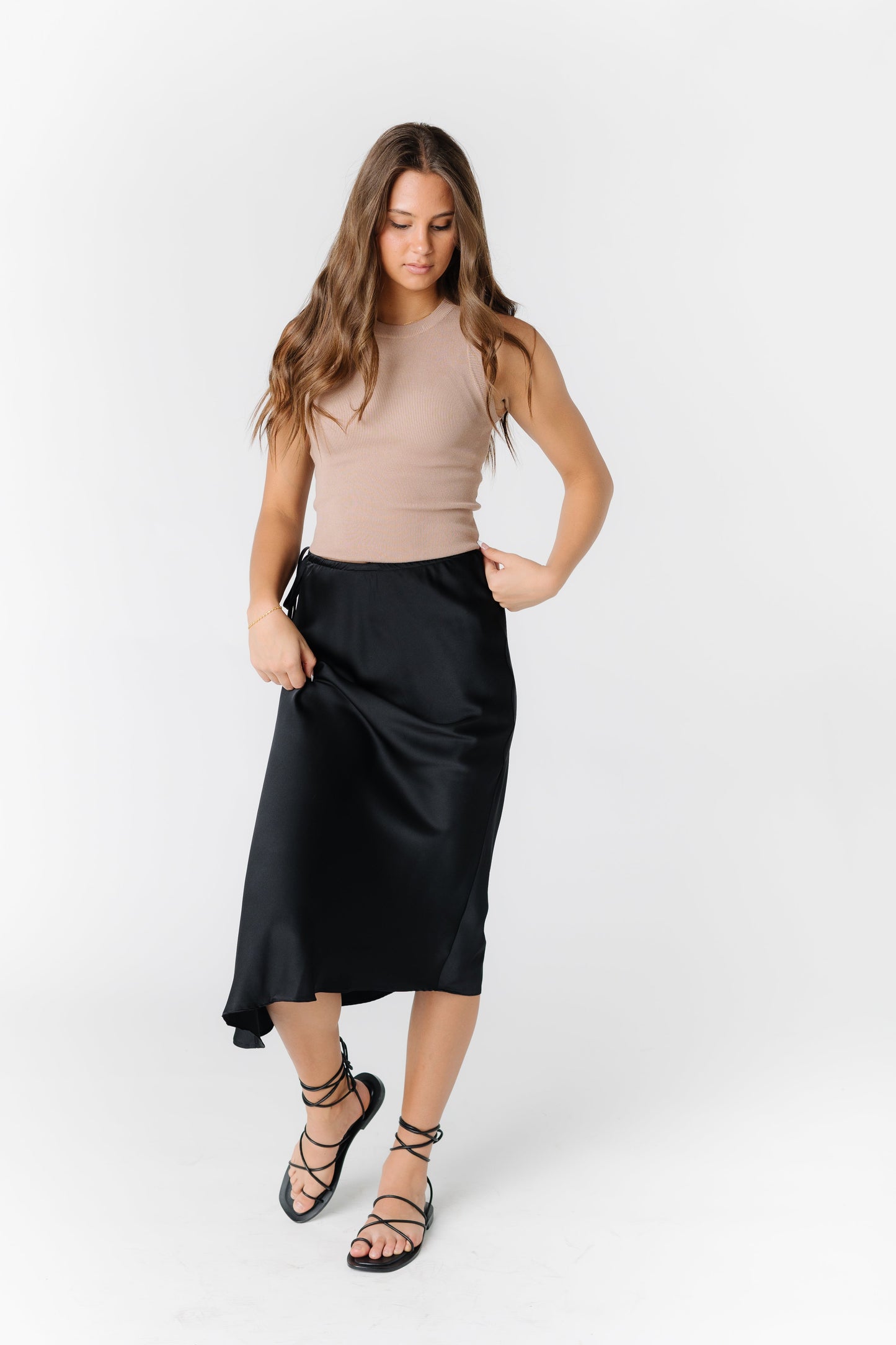 Sunrise Satin Skirt WOMEN'S SKIRTS Mod Ref Black L