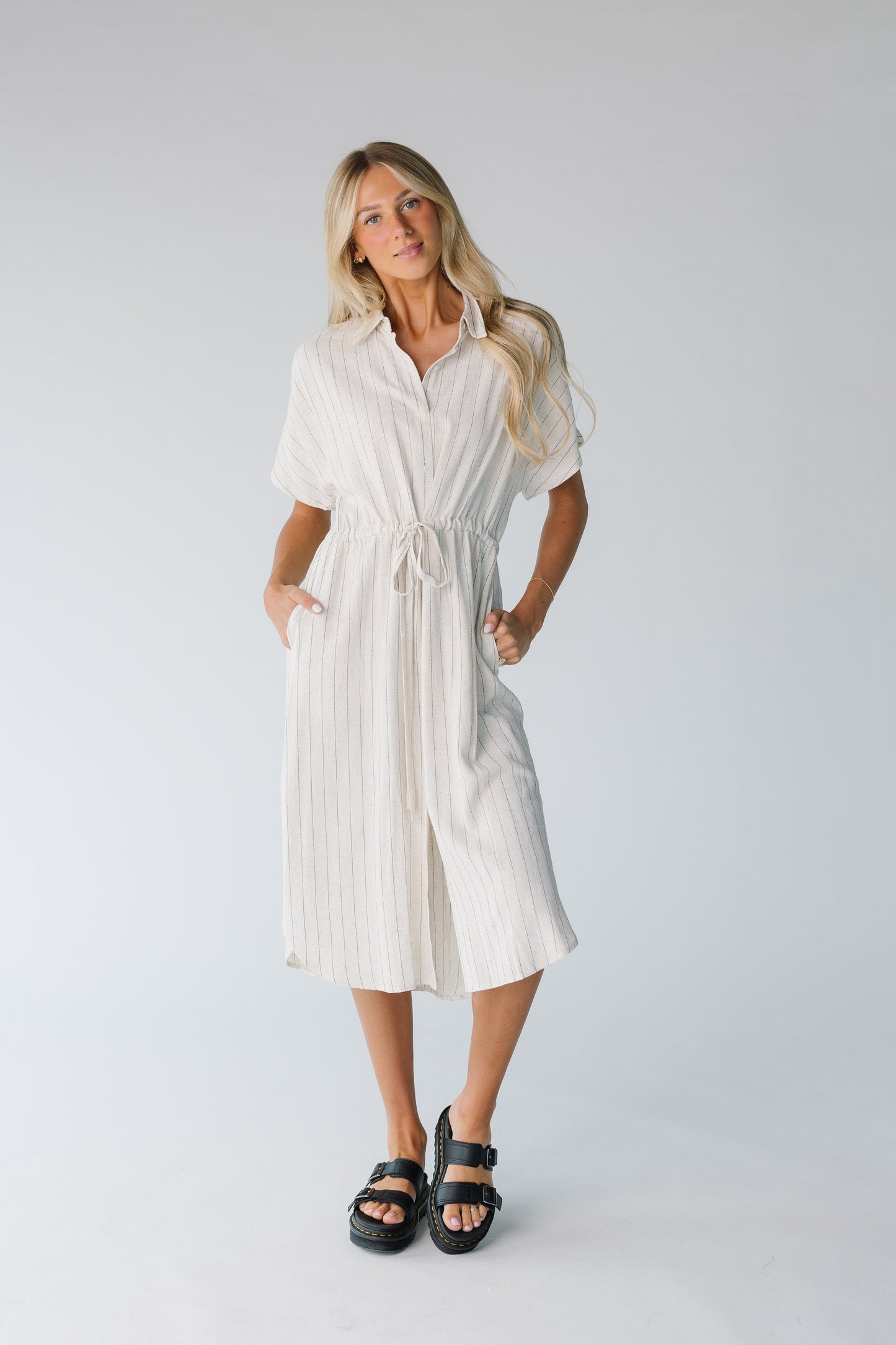 Brass & Roe Linen Tie Waist Dress WOMEN'S DRESS brass & roe