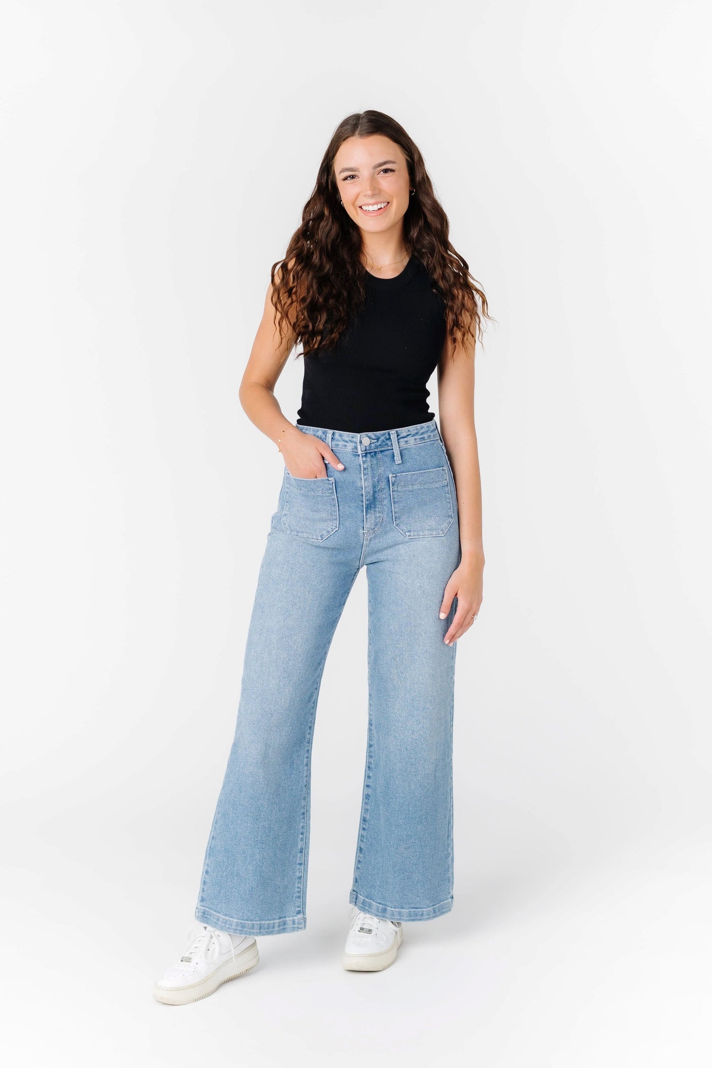 Date Time Pocket Wide Leg Denim - Lt. Denim WOMEN'S DENIM Just Panmaco Inc. Lt Denim 24 