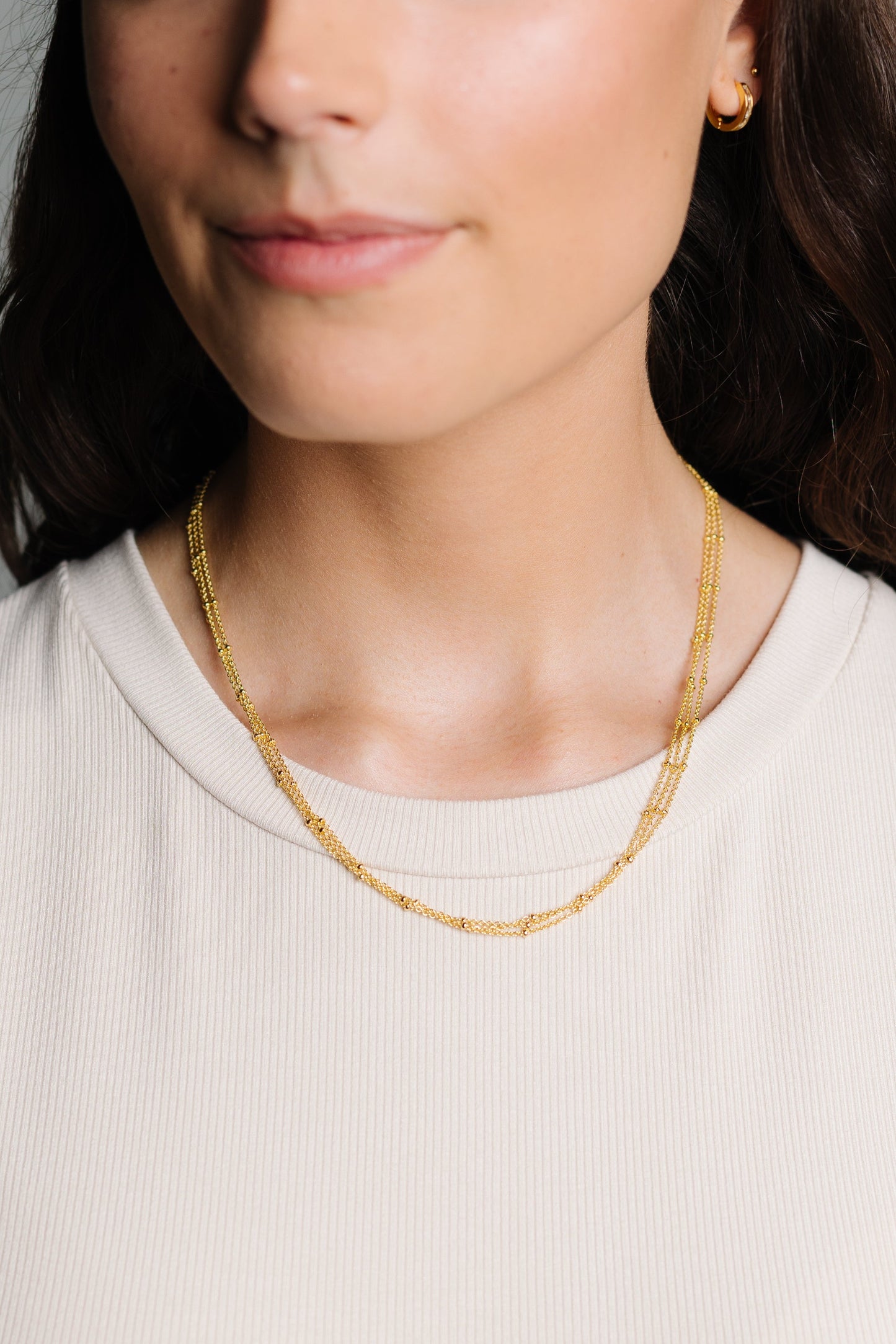 Cove Necklace Delicate Triple Chain Gold WOMEN'S NECKLACE Cove Accessories