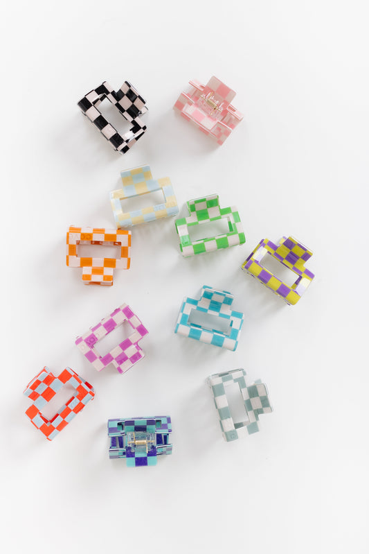 Cove Retro Checkered Hair Claw WOMEN'S HAIR ACCESSORY Cove Accessories