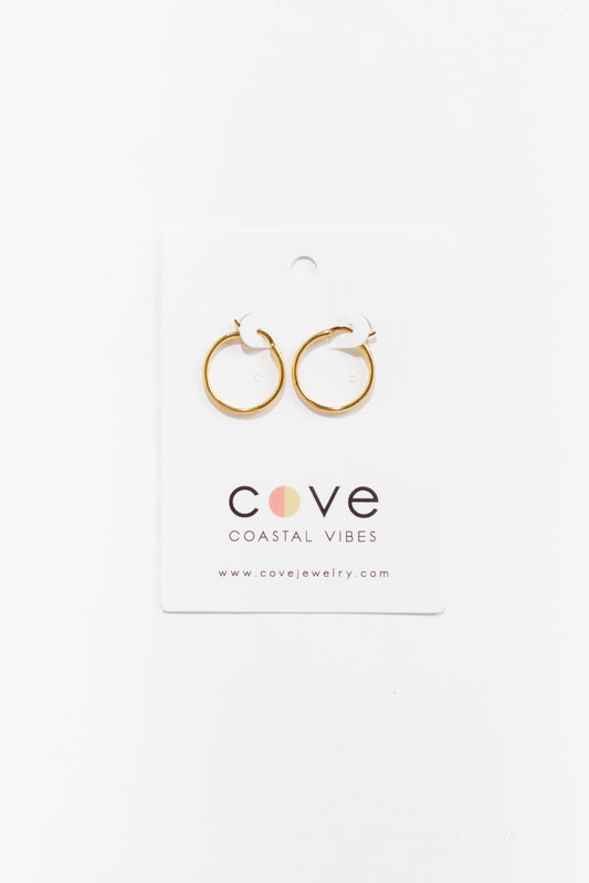 Cove Earrings Large Oval Hoops Gold WOMEN'S EARINGS Cove Accessories