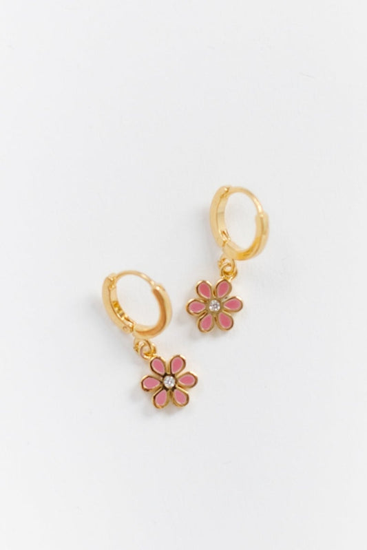 Cove Dainty Daisy Earrings WOMEN'S EARINGS Cove Gold/Pink OS