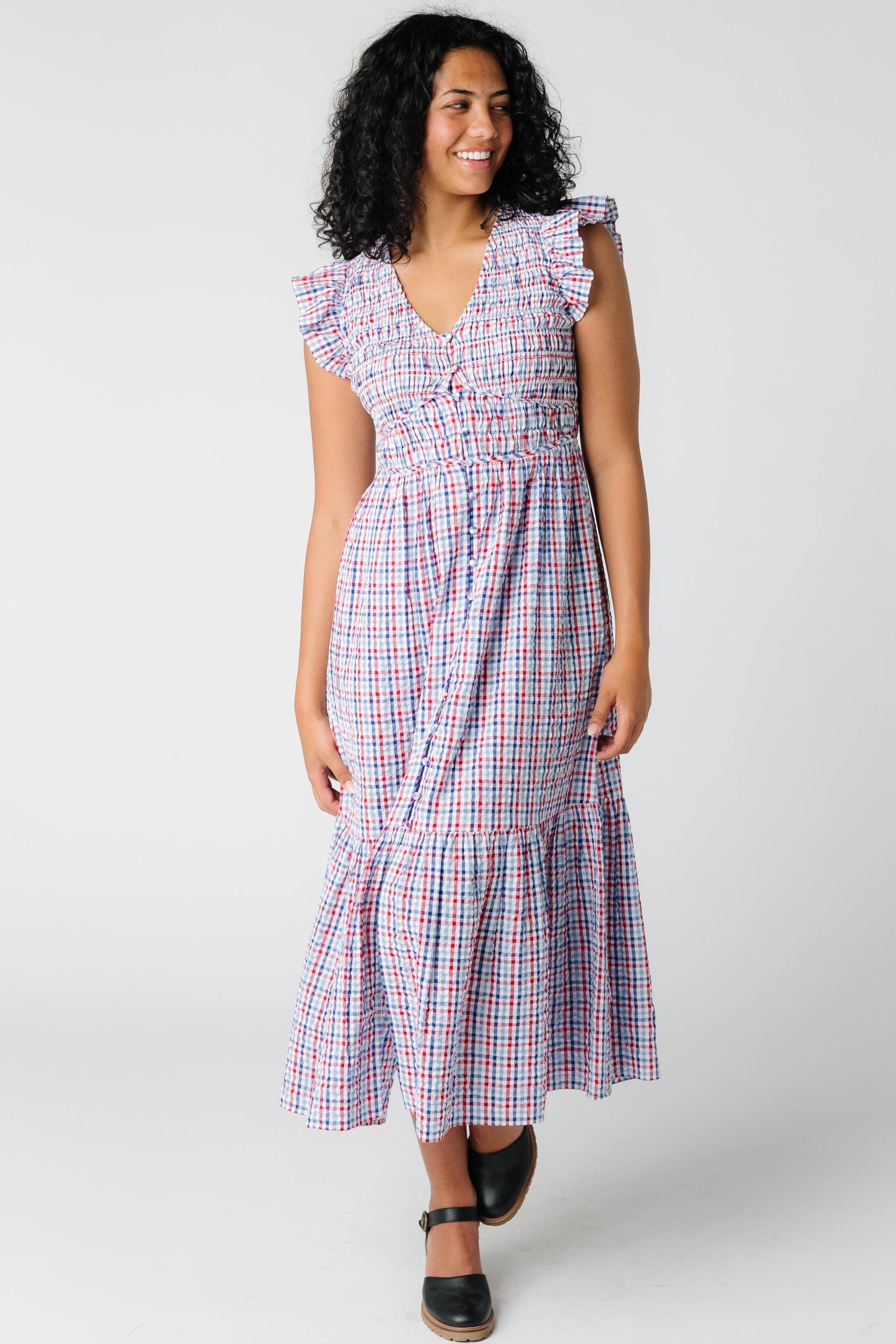 Citrus Indie Seersucker Midi Dress WOMEN'S DRESS Citrus