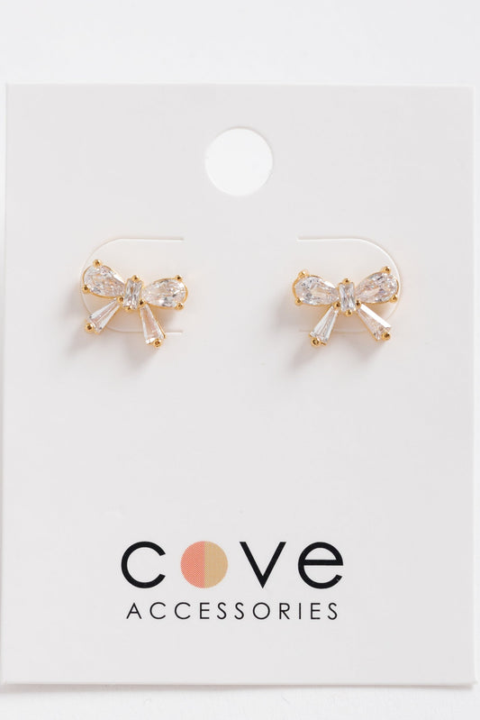 Cove Bows Dressed Up Earrings WOMEN'S EARINGS Cove Accessories Gold OS