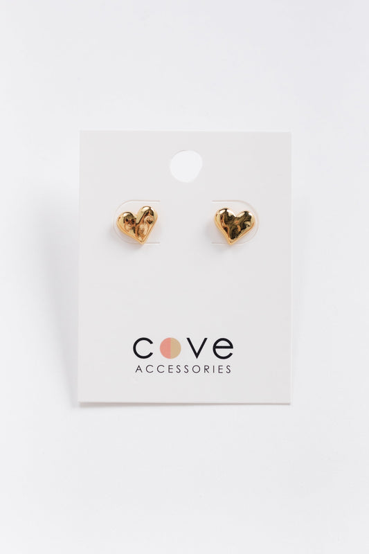 Cove Love Heart Earrings WOMEN'S EARINGS Cove Accessories Gold OS