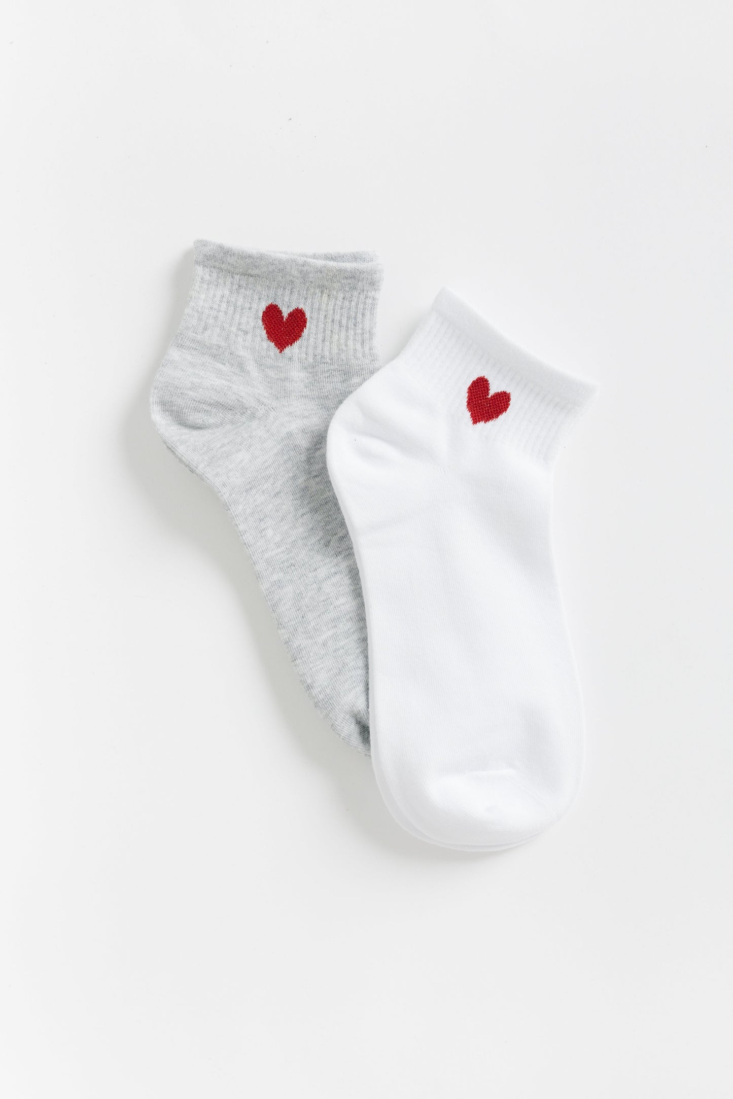 Lola Heart Quarter Socks 2 Pack WOMEN'S SOCKS Cove White & Grey OS