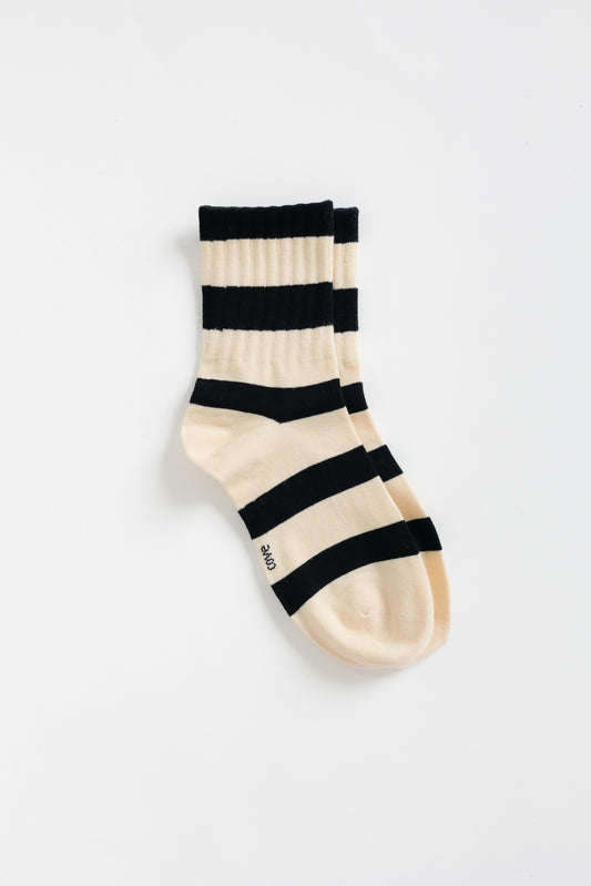 Harper Stripe Crew Socks WOMEN'S SOCKS Cove Accessories Black OS