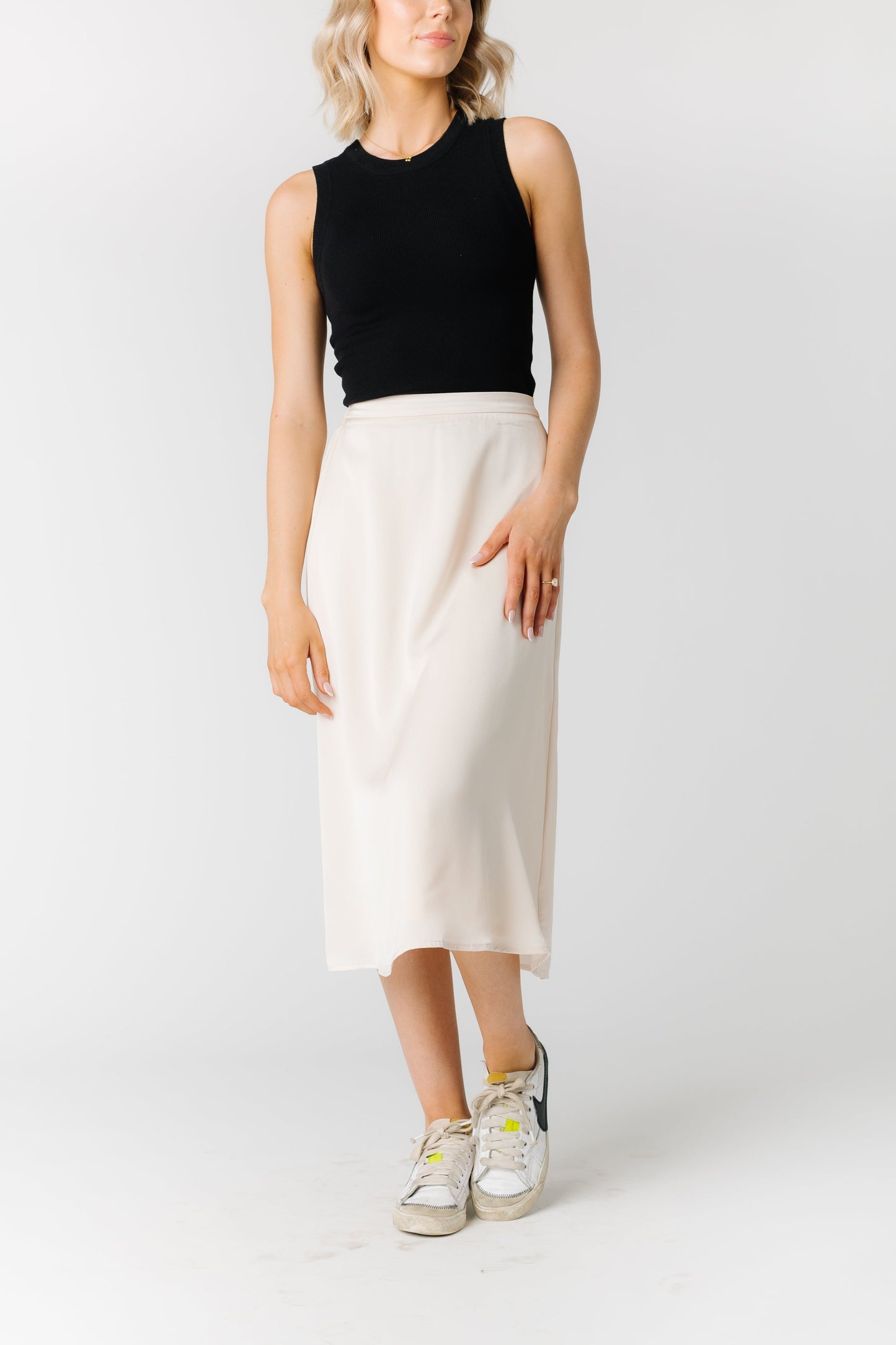 Make You Mine Satin Skirt WOMEN'S SKIRTS Wishlist Oatmilk Large