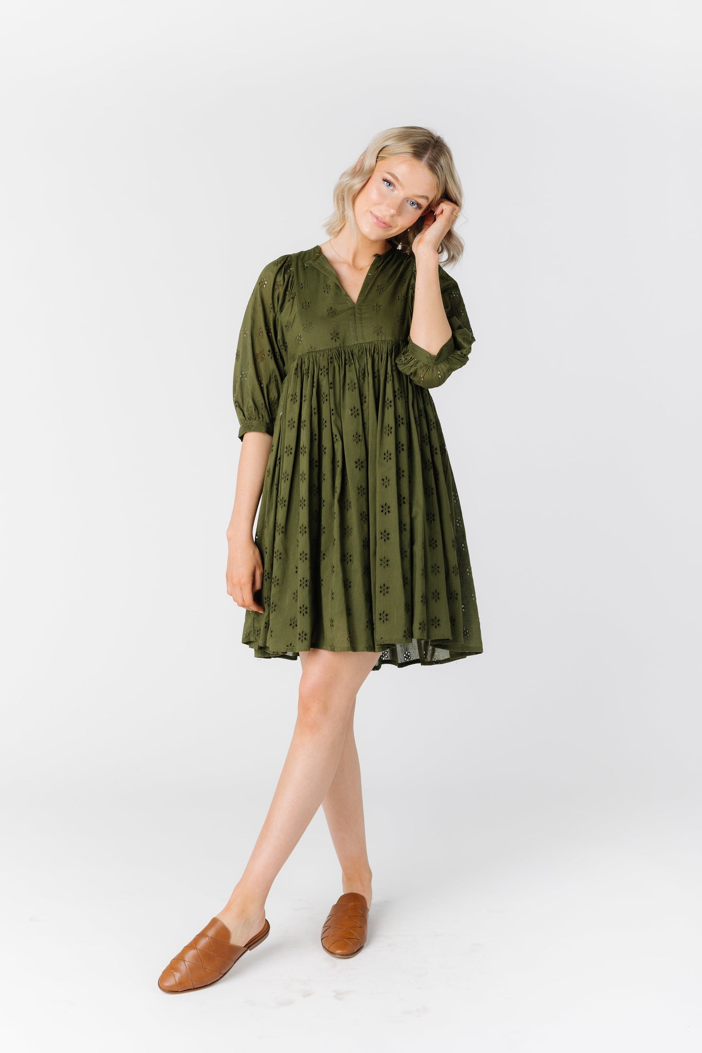 Citrus The Getaway Eyelet Dress WOMEN'S DRESS Citrus Moss L