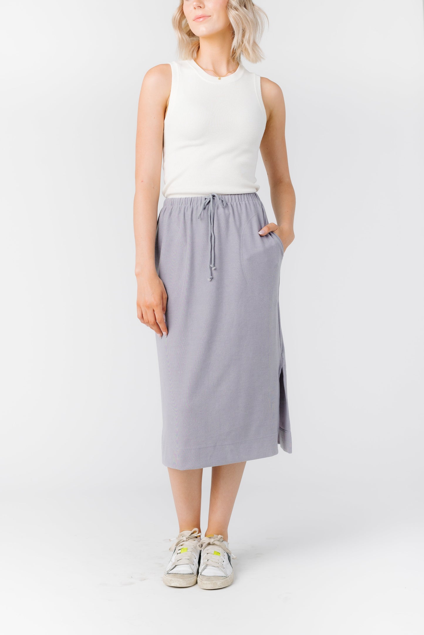 Baja French Terry Skirt WOMEN'S SKIRTS Wishlist Slate Large 