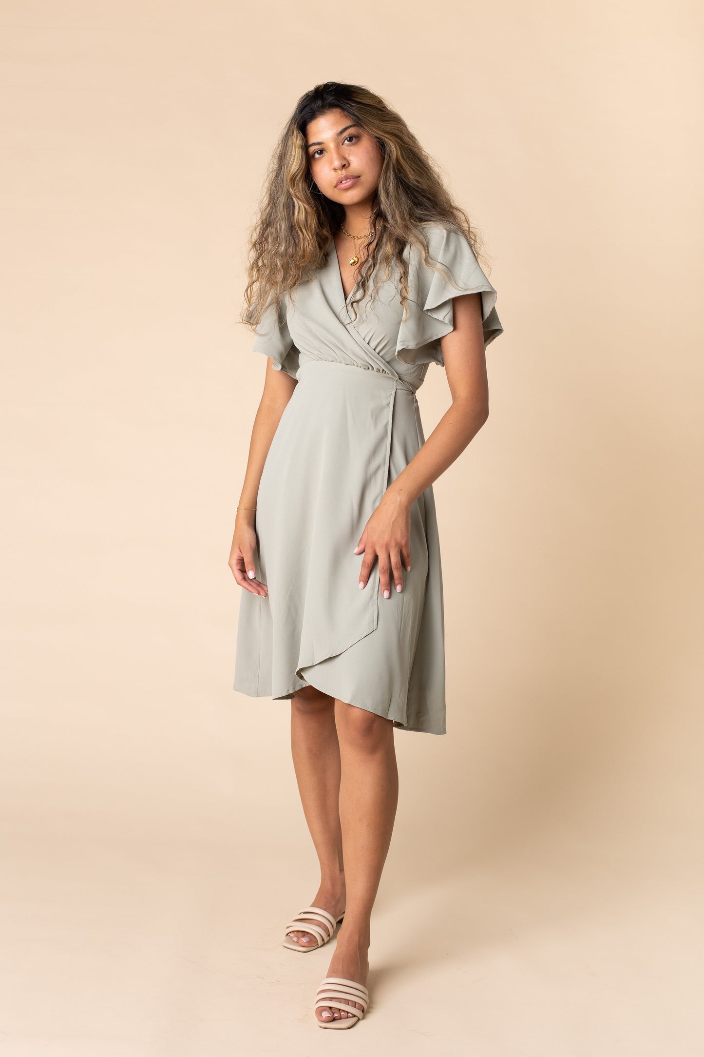 Daphne Tulip Wrap Dress - Dusty Sage WOMEN'S DRESS brass & roe