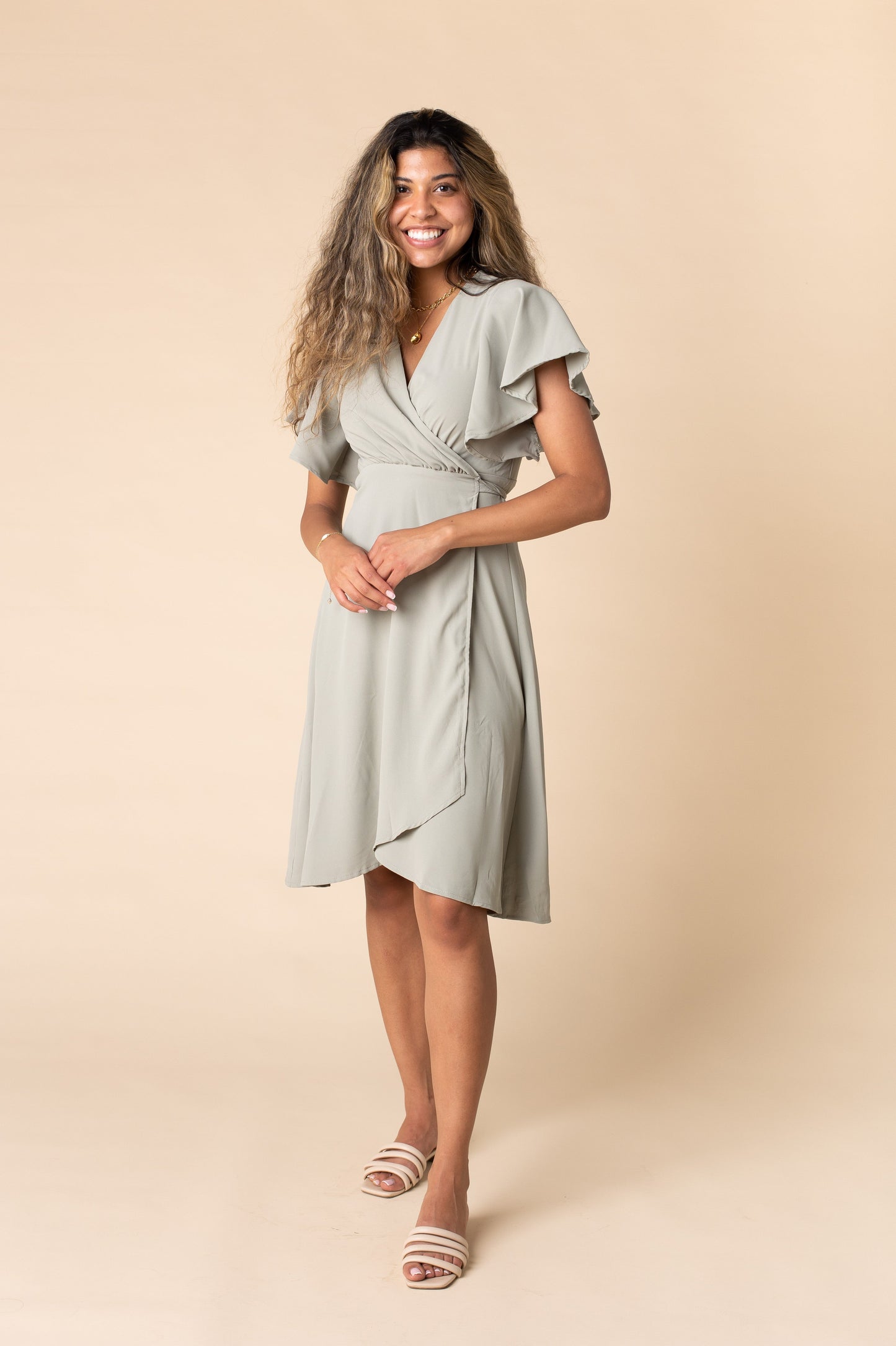 Daphne Tulip Wrap Dress - Dusty Sage WOMEN'S DRESS brass & roe