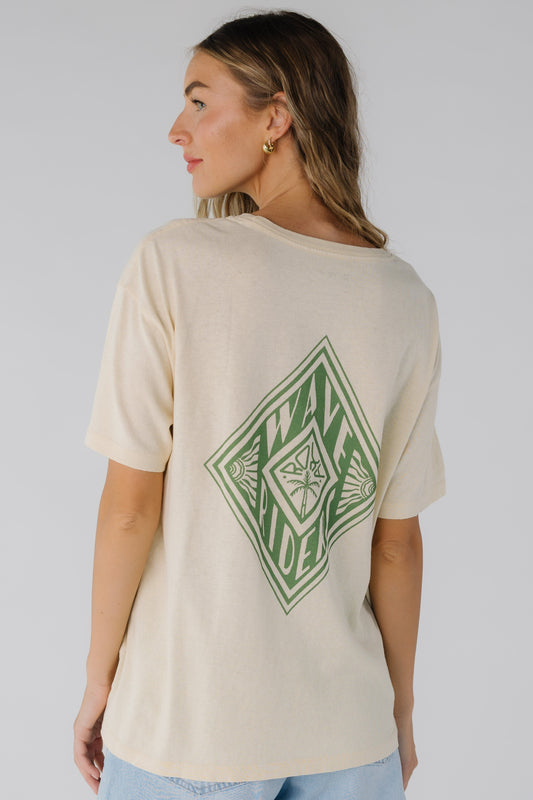 Roxy Wave Riders Tee in light beige