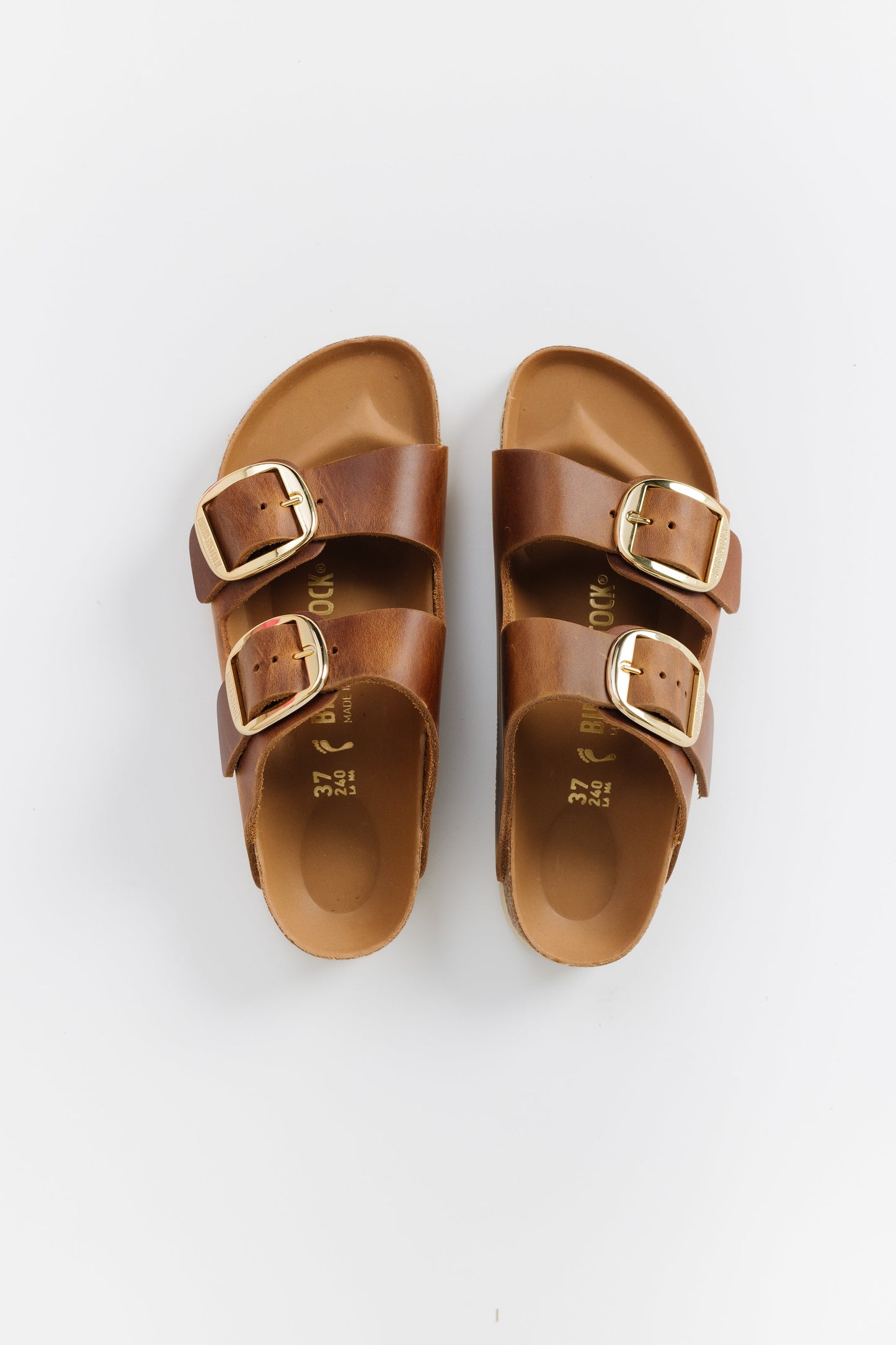 Birkenstock Arizona Big Buckle Cognac Leather WOMEN'S SHOES Birkenstock 