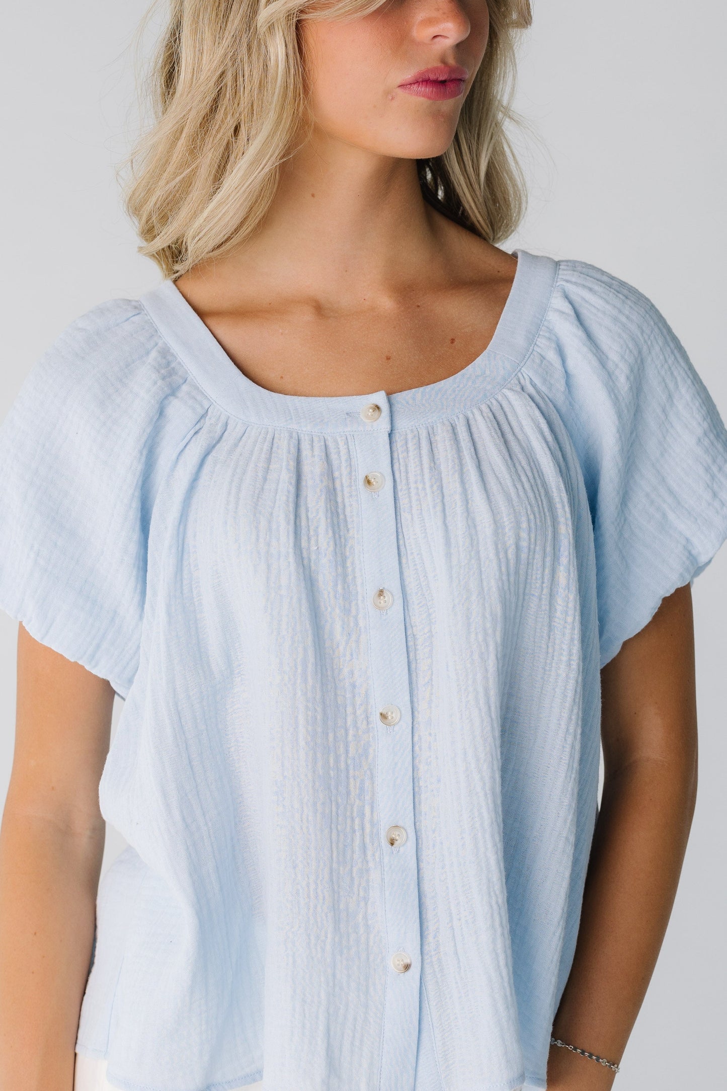 Brass & Roe Gauze Button-Down Top - Summer WOMEN'S TOP brass & roe