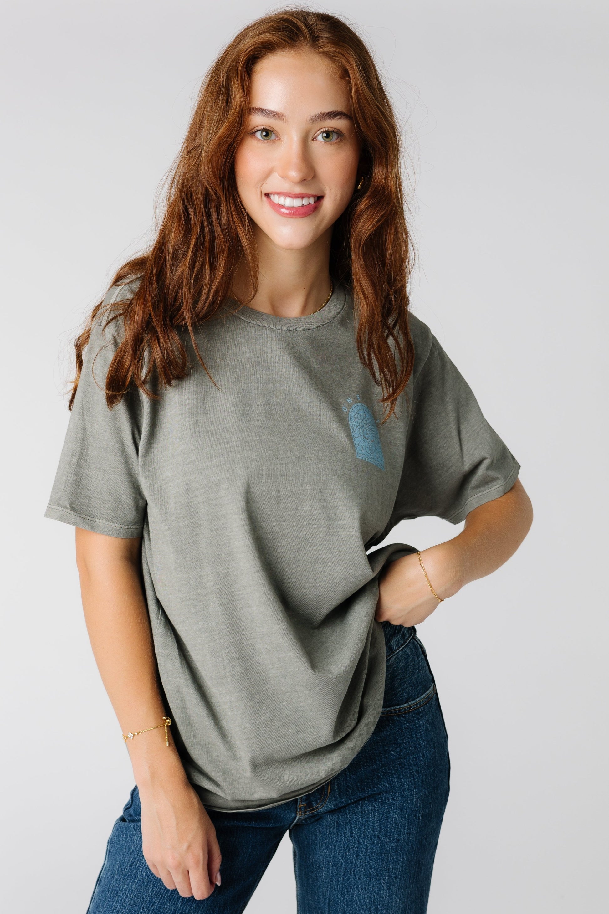 O'Neill modest grey graphic tee with short sleeves FA4418024