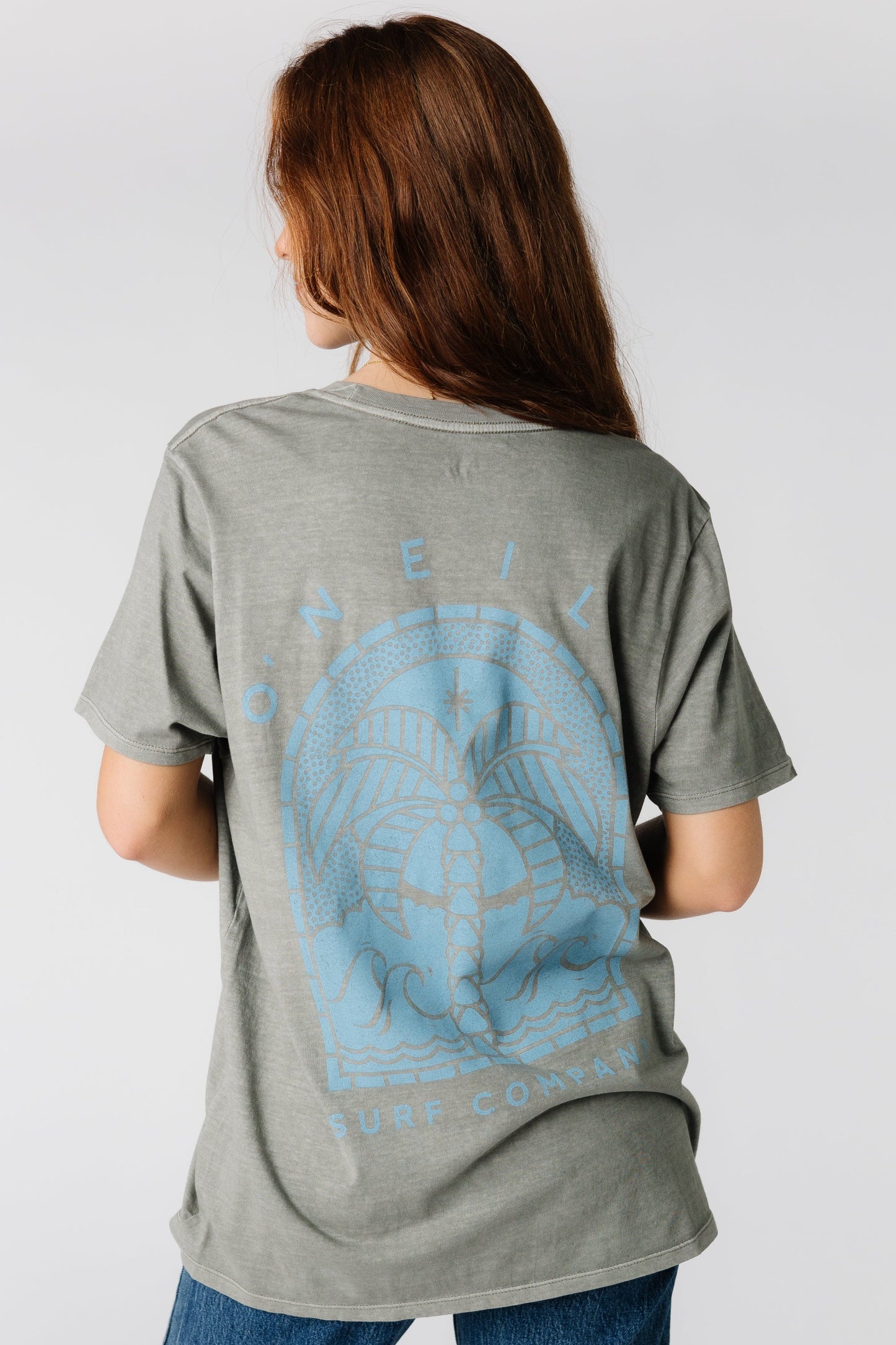 O'Neill graphic tee back view with large back blue graphic FA4418024