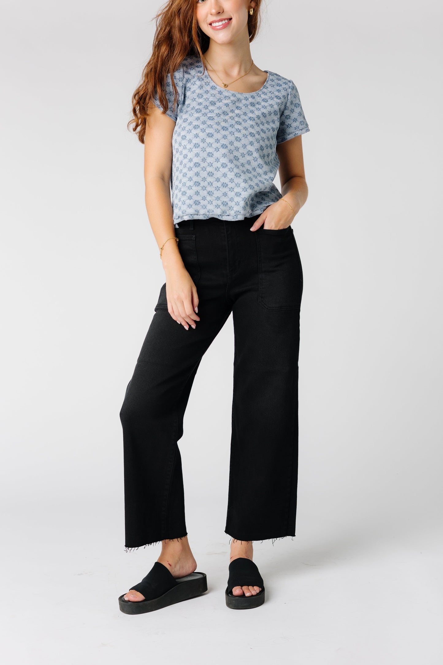 HR Utility Wide Leg Jeans WOMEN'S JEANS Just Panmaco Inc.