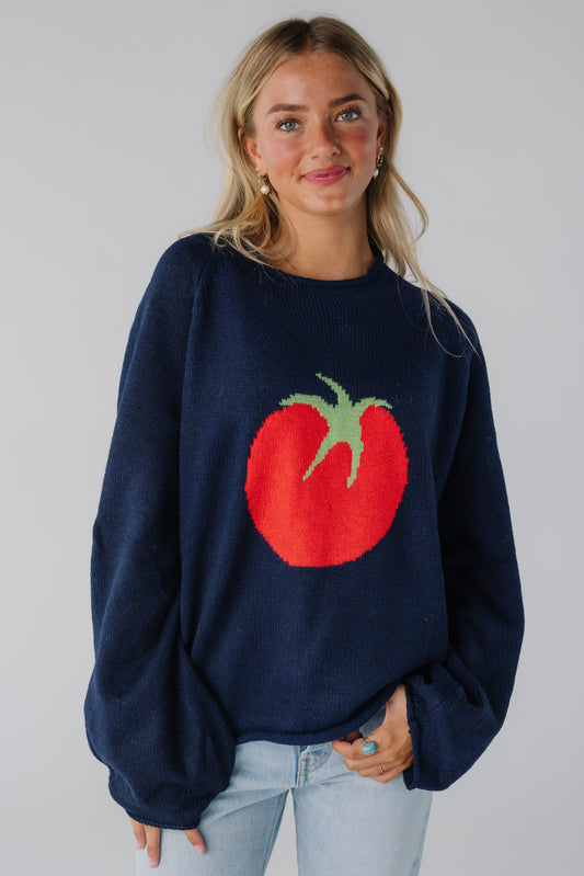 The Gabby Tomato Sweater for women in navy
