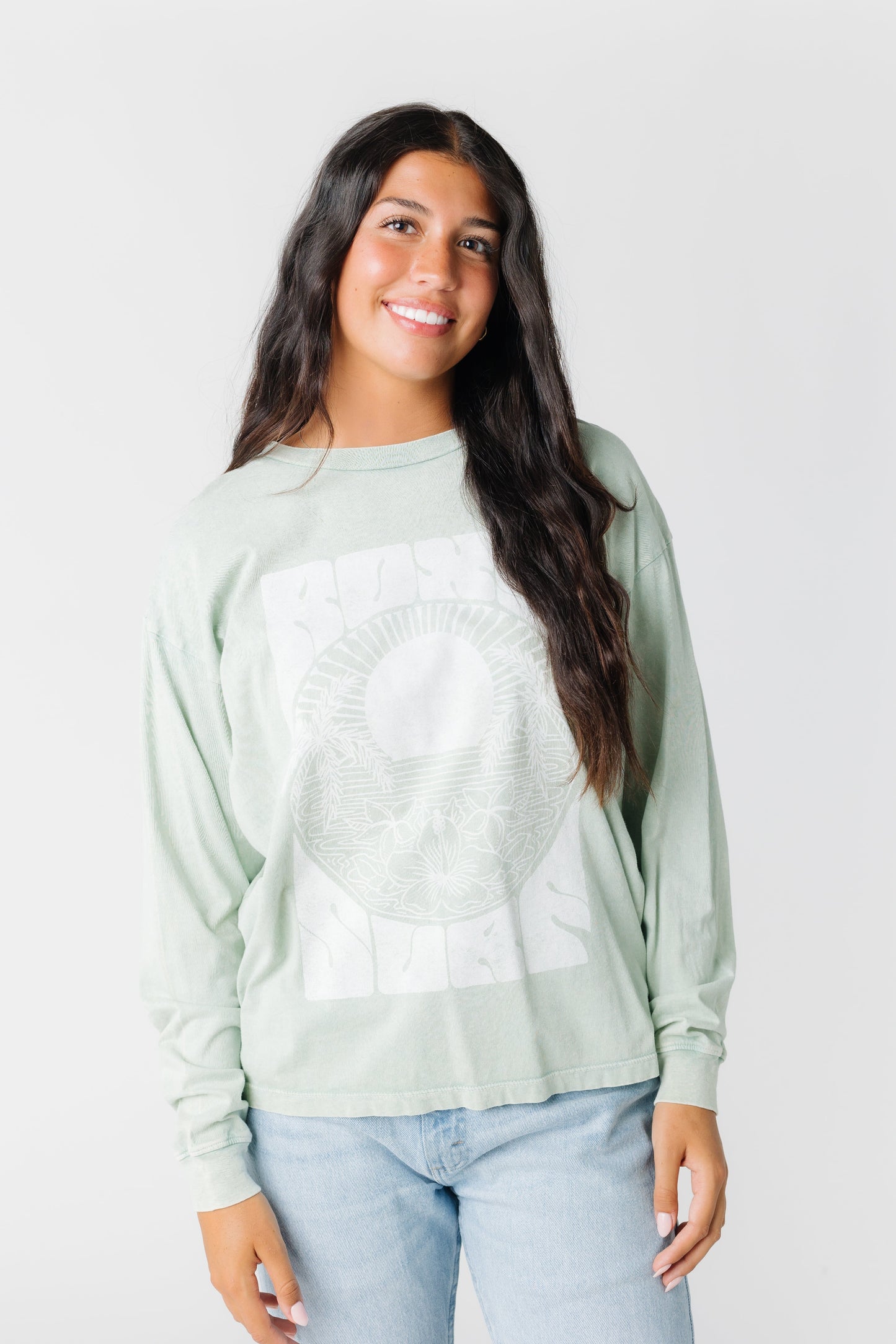 ROXY Surf Tropic Oversized Long Sleeve Tee Women's Long Sleeve T Roxy