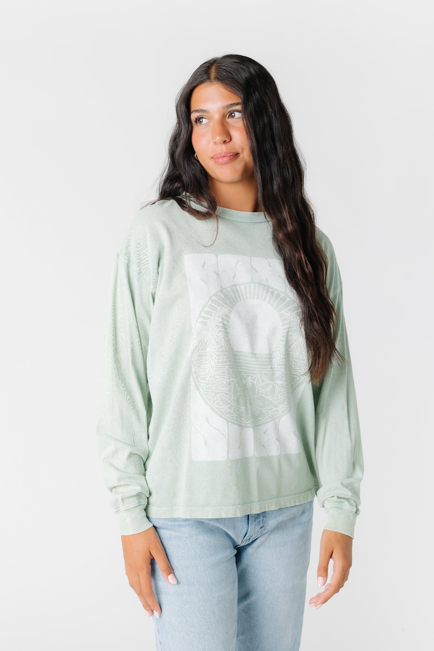 ROXY Surf Tropic Oversized Long Sleeve Tee Women's Long Sleeve T Roxy
