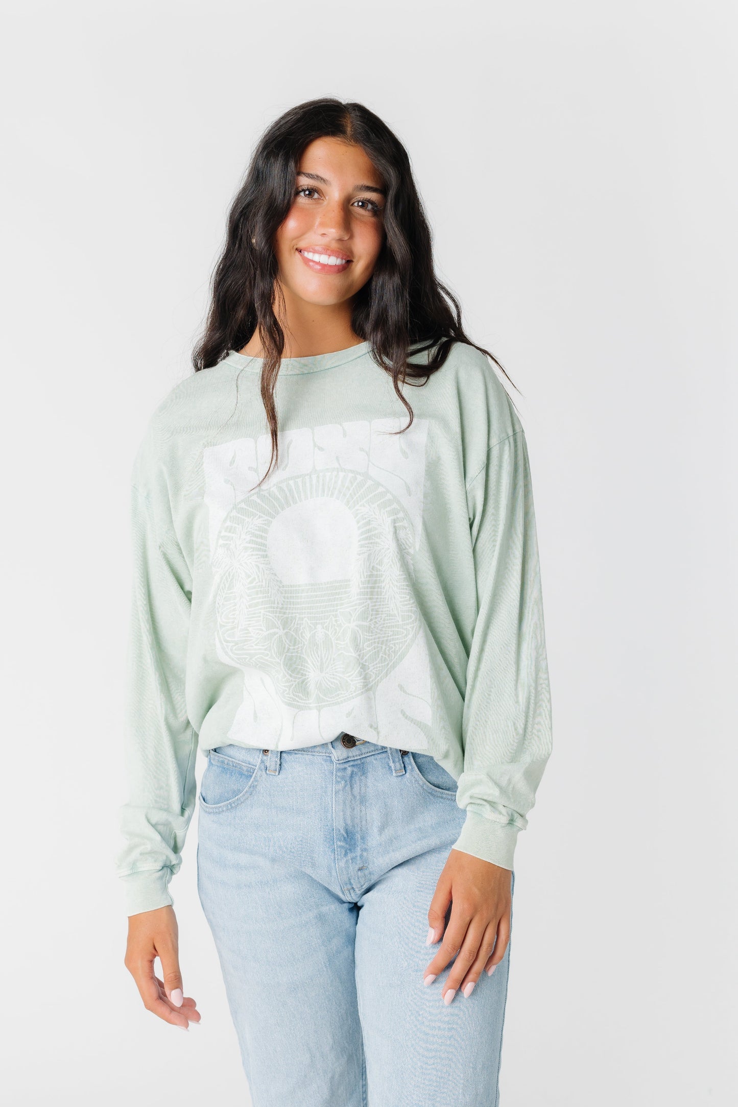 ROXY Surf Tropic Oversized Long Sleeve Tee Women's Long Sleeve T Roxy BHB0 L