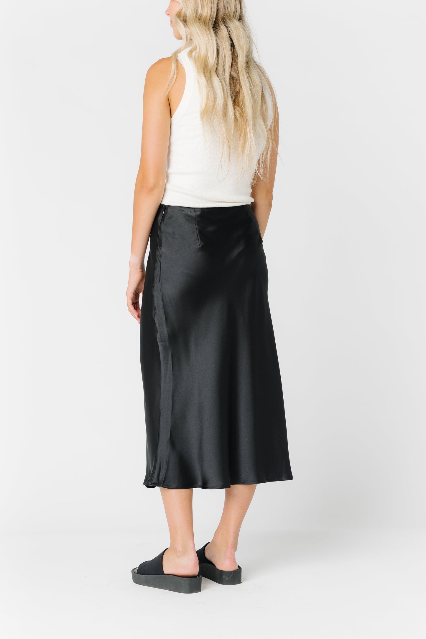 Romance Midi Satin Skirt WOMEN'S SKIRTS Things Between 