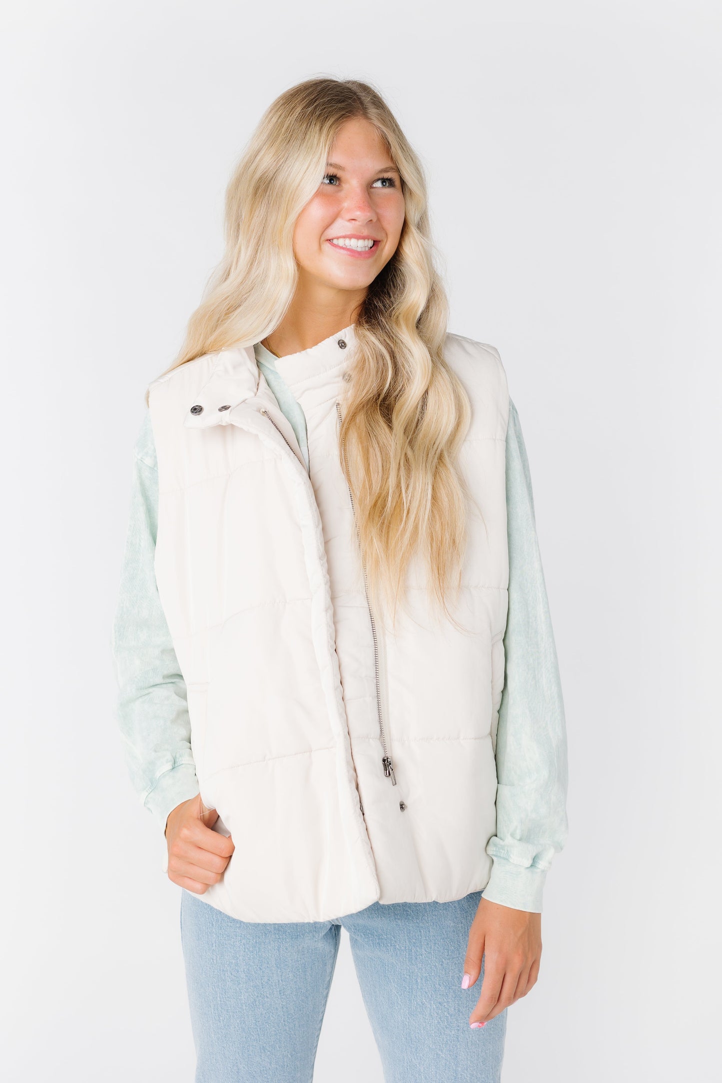 Quinnie Puffer Vest WOMEN'S VEST Wishlist ECRU L