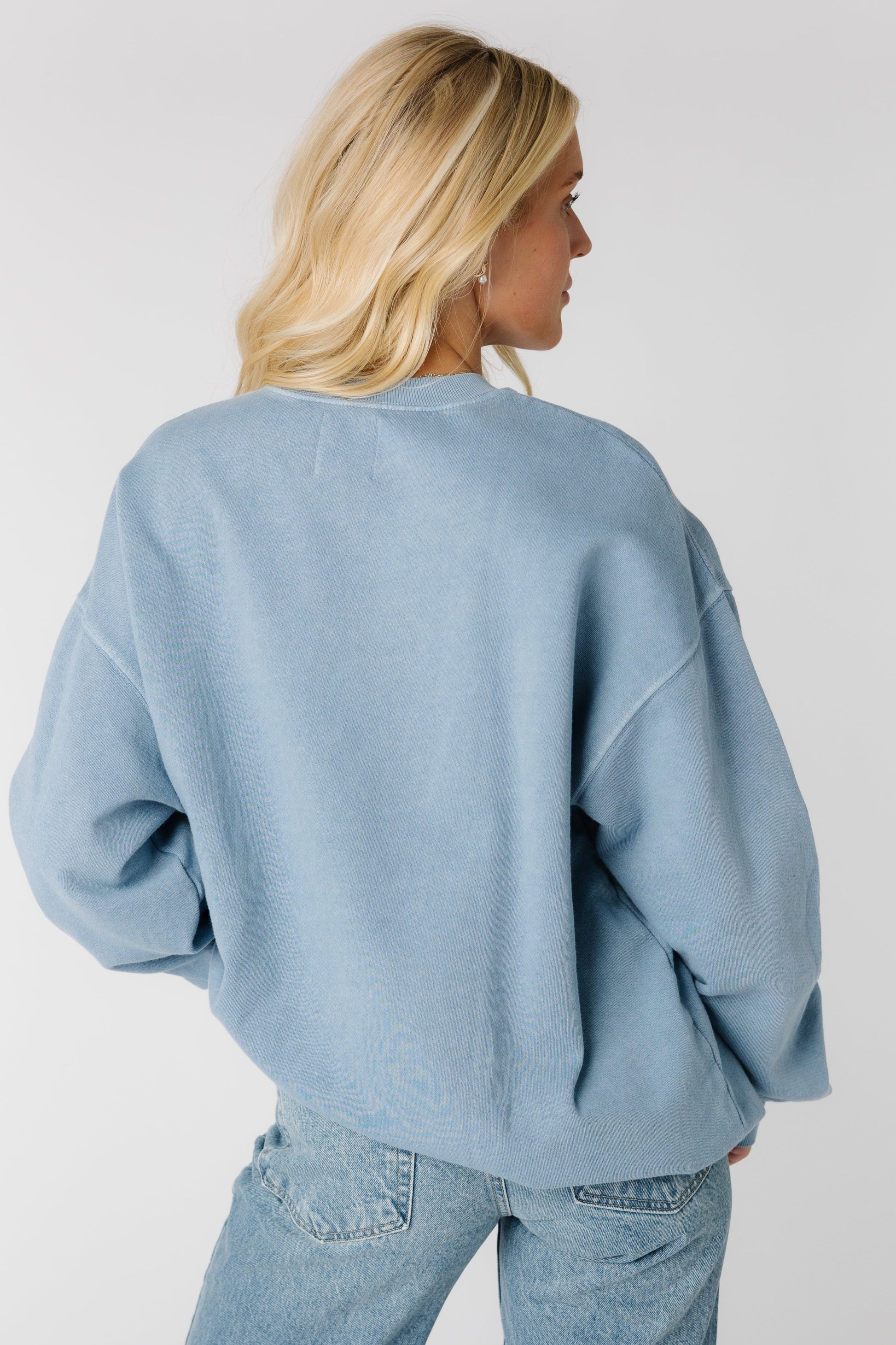 Back view of Billabong Ride in sweatshirt in light blue ABJFT00281