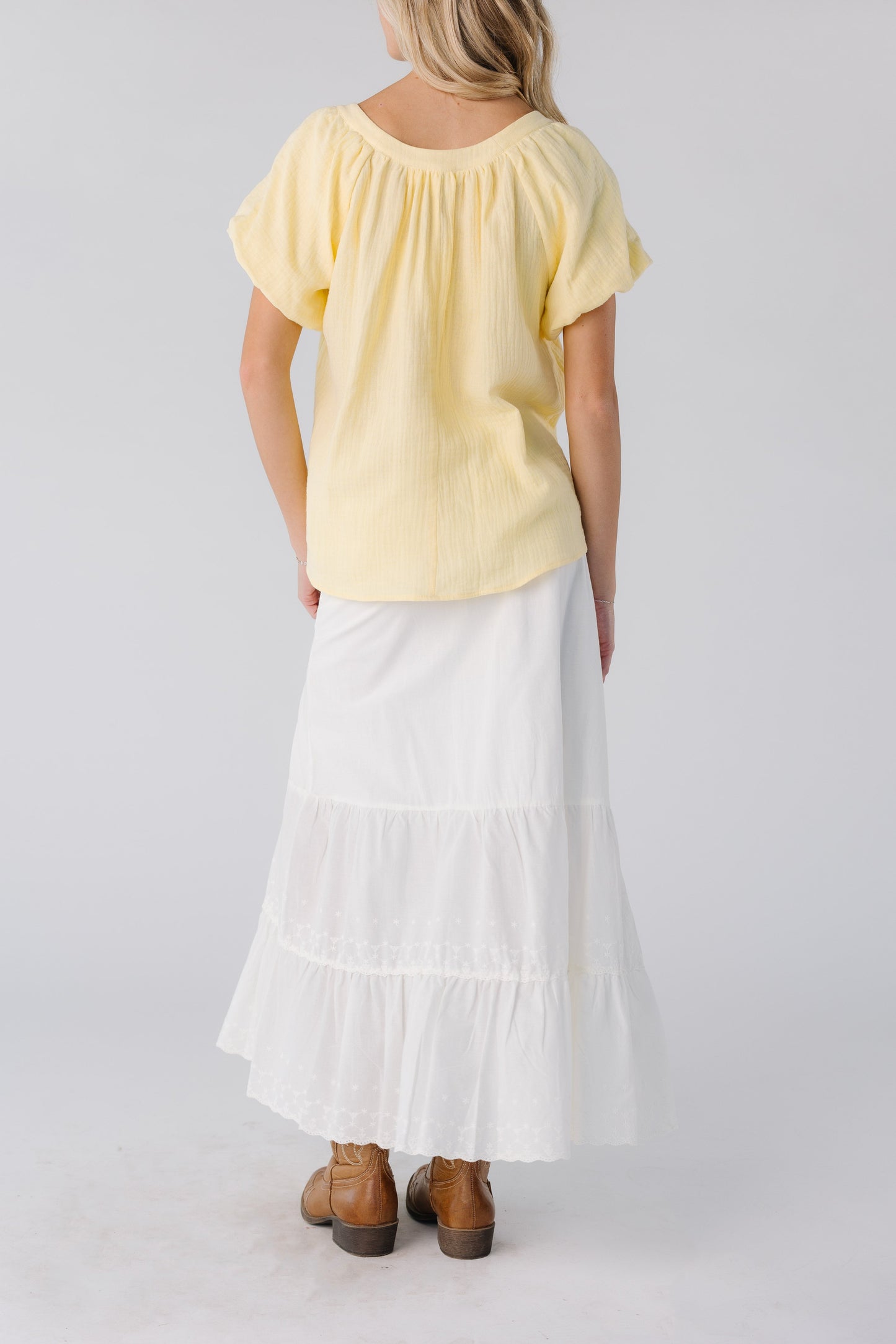 Brass & Roe Melanie Midi Eyelet Skirt WOMEN'S SKIRTS brass & roe