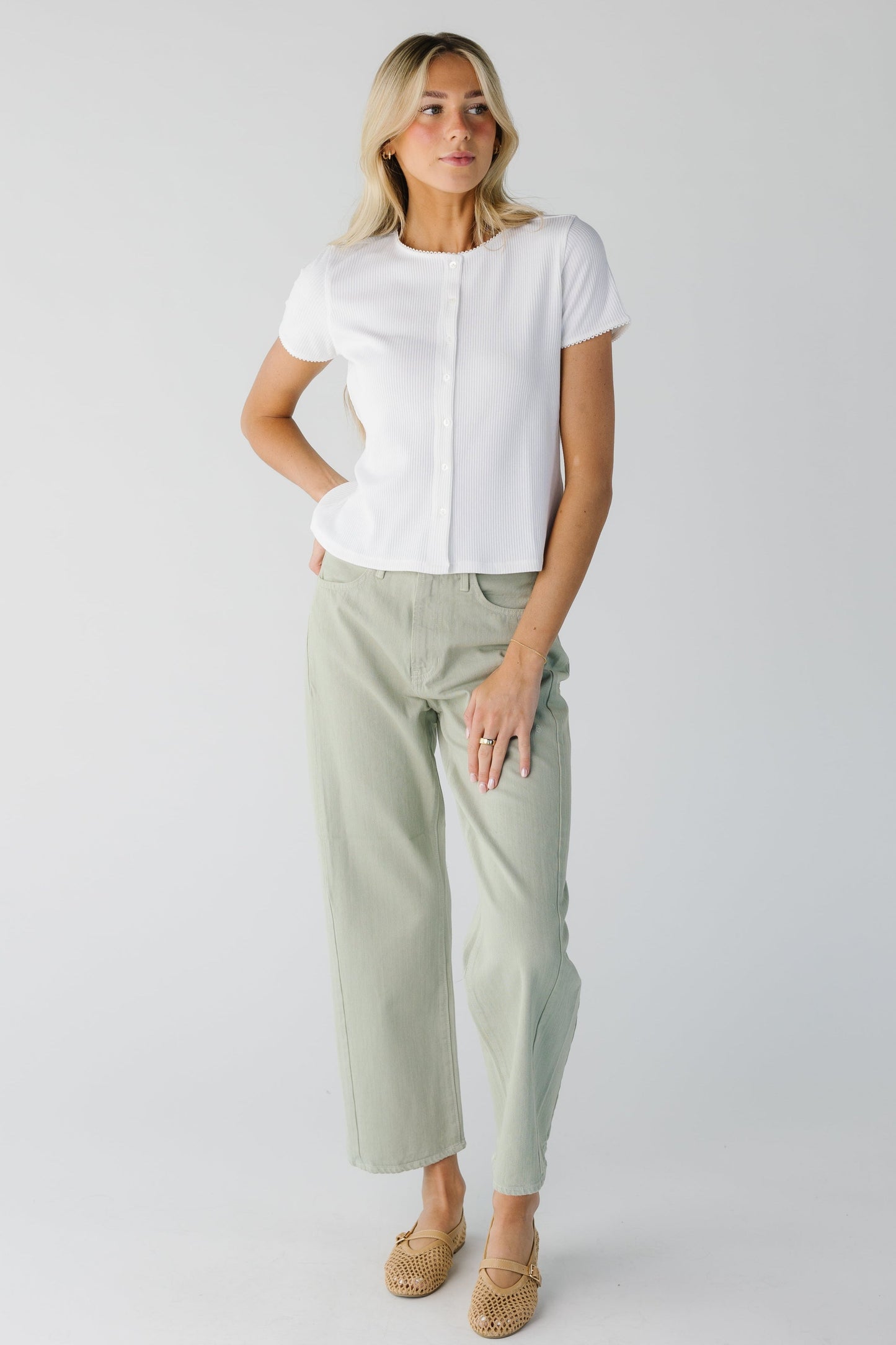 Barrel Jean - Cloud & Eucalyptus WOMEN'S DENIM Just Panmaco Inc.