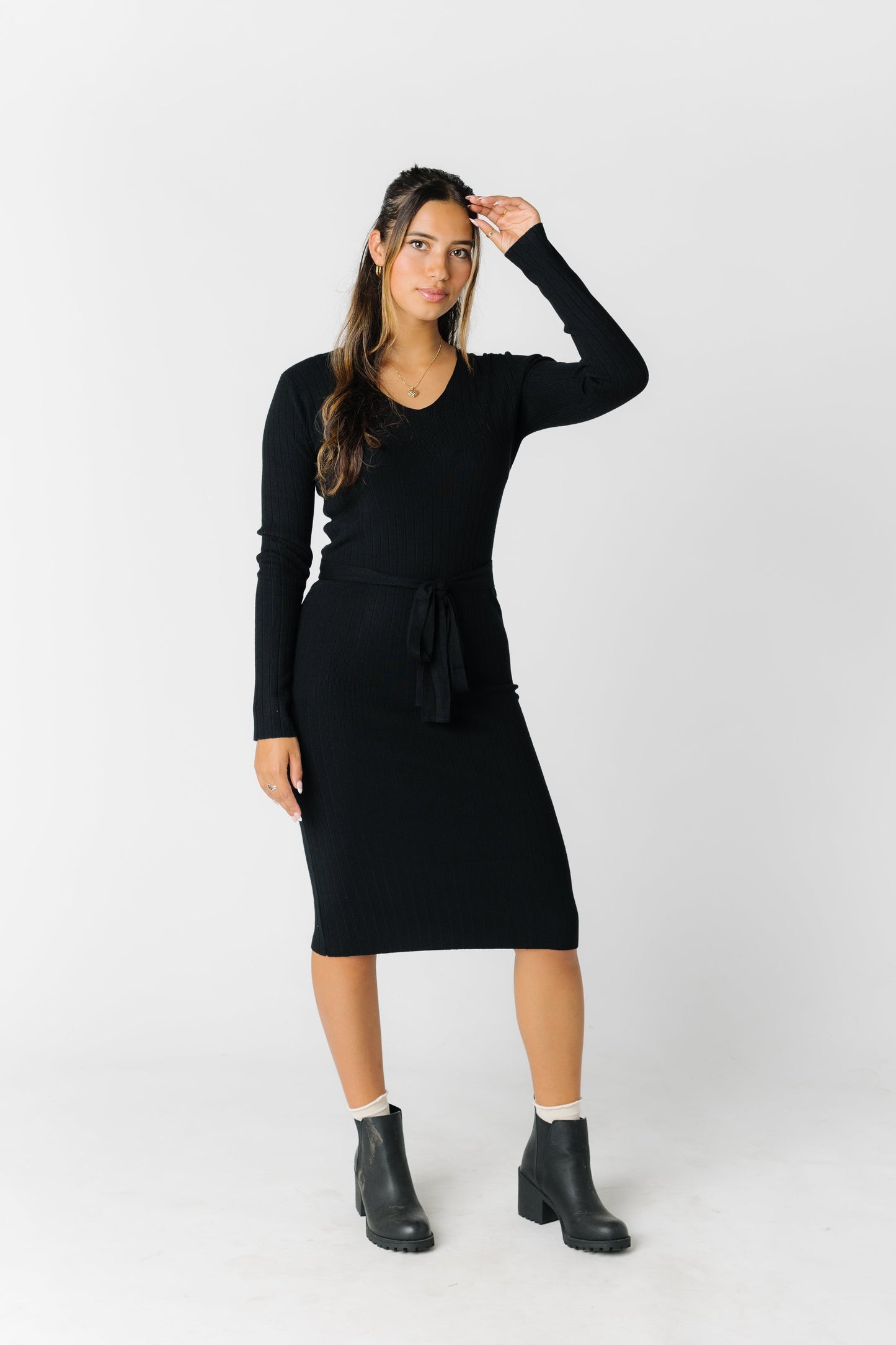 Ellie Knit Dress WOMEN'S DRESS Tea N Rose Black L