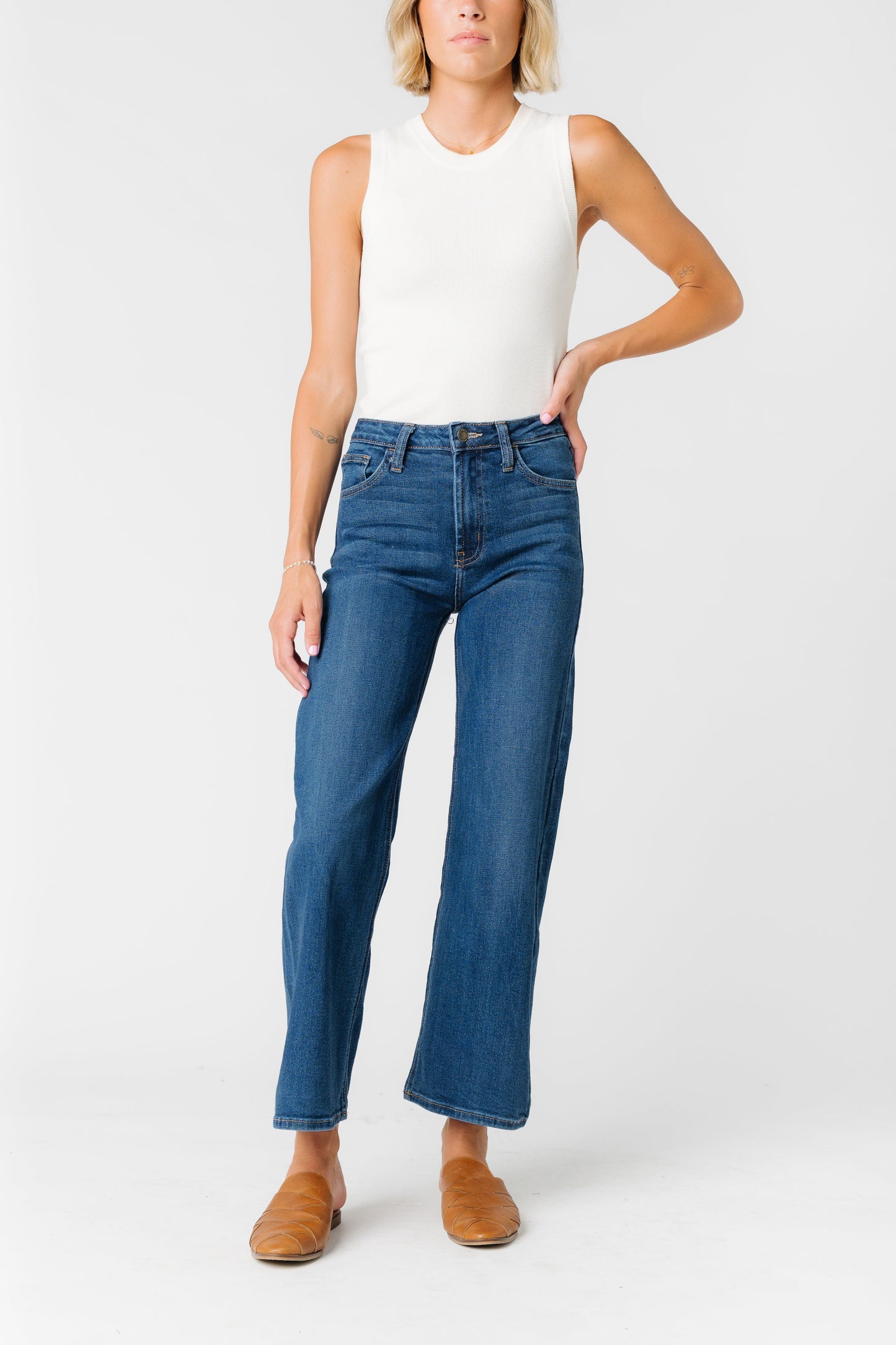 Rebbie Wide Leg denim - Dark Denim WOMEN'S DENIM Just Panmaco Inc.