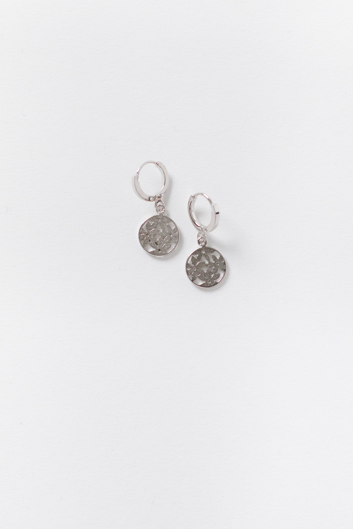 Cove Flower Huggies WOMEN'S EARINGS Cove Accessories Silver OS