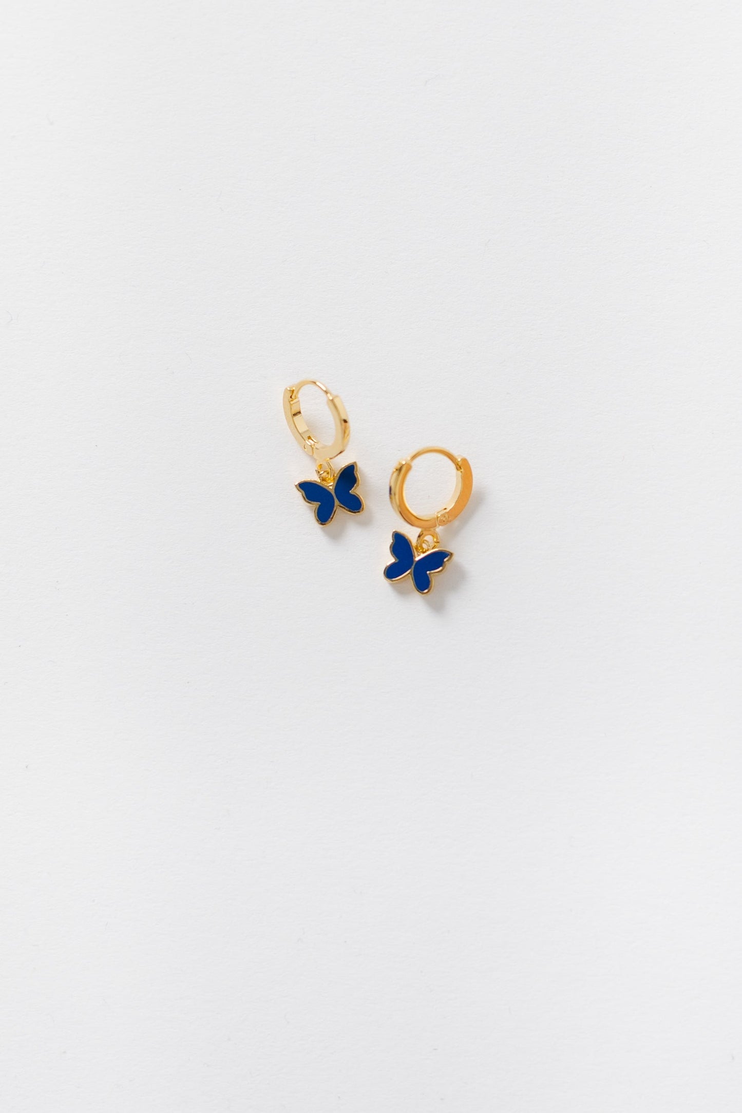 Cove Huggie Butterfly WOMEN'S EARINGS Cove Accessories Gold/Blue OS