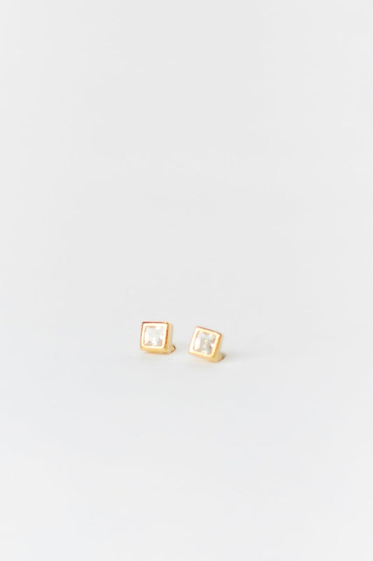 Cove Square Tiny Stud earrings WOMEN'S EARINGS Cove Accessories Gold OS