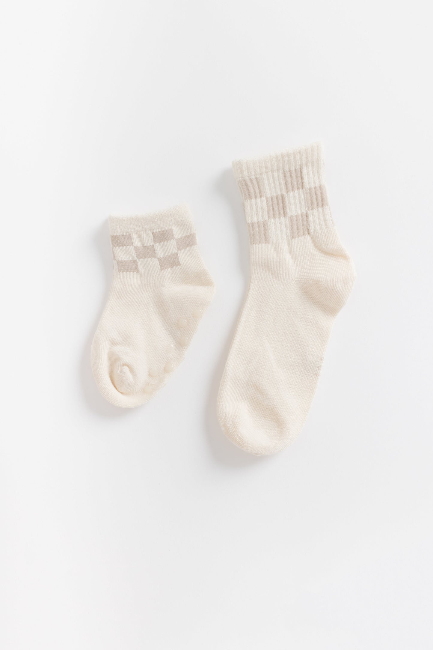 Cove Kids Checker Retro Socks KID'S SOCKS Cove Accessories Tan 0-6 mth 