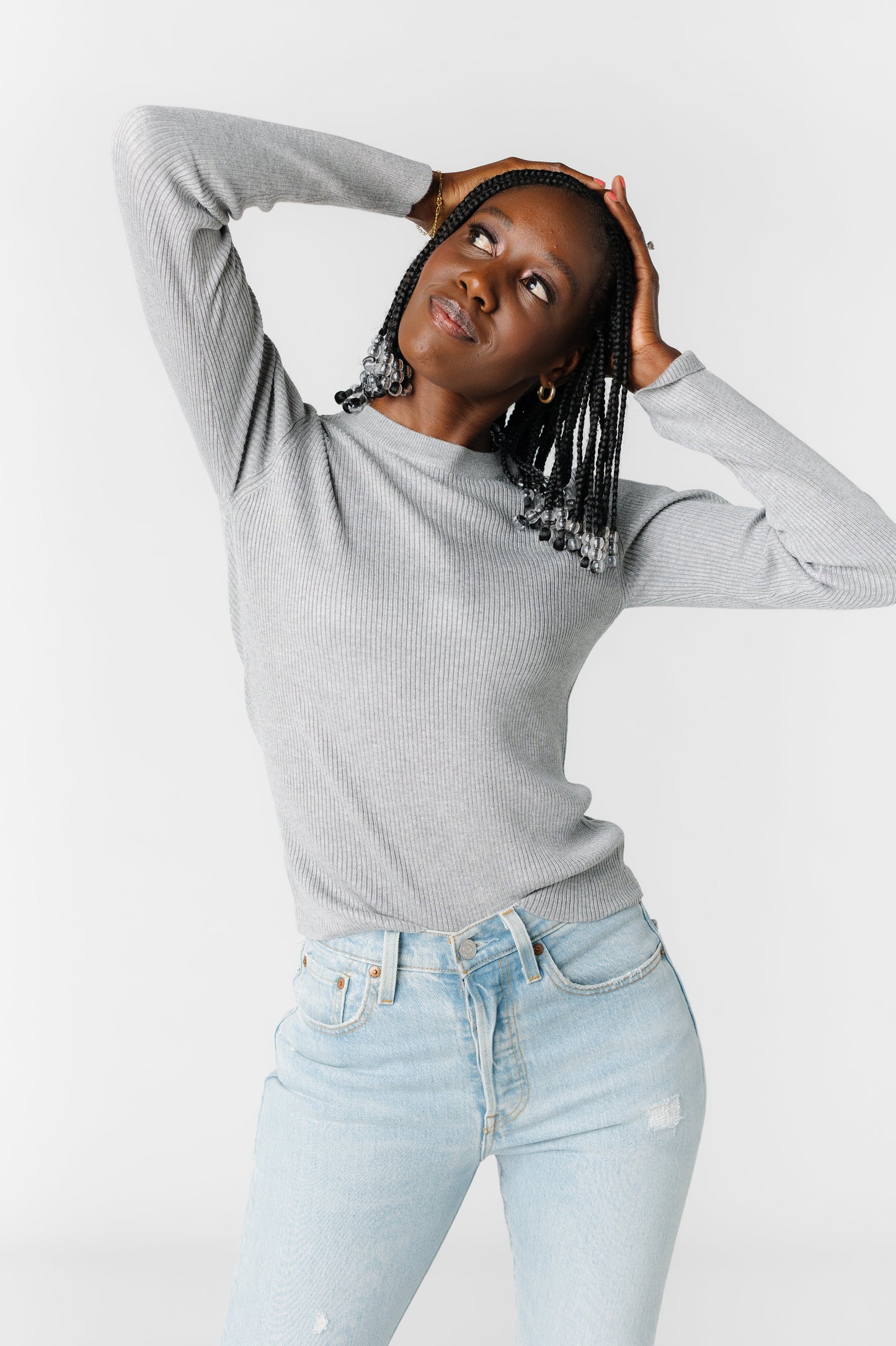 Waverly Ribbed Sweater WOMEN'S SWEATERS Be Cool Hth Grey L