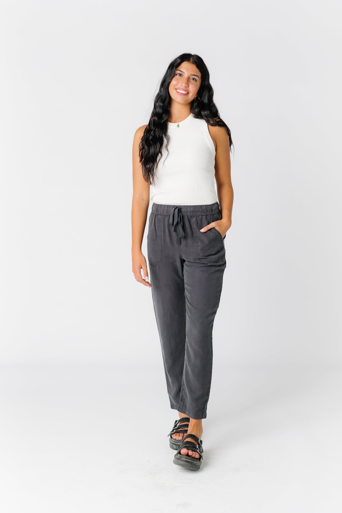 Traveling Drawstring Pocket Pants WOMEN'S PANTS Be Cool