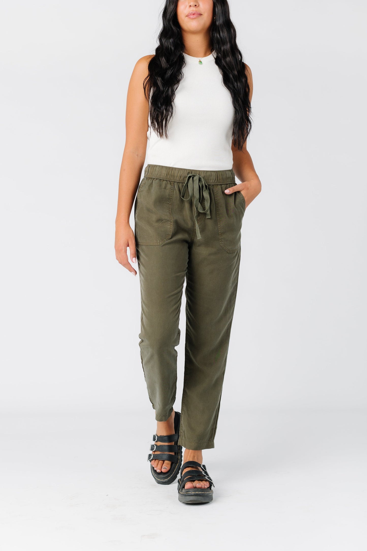 Traveling Drawstring Pocket Pants WOMEN'S PANTS Be Cool