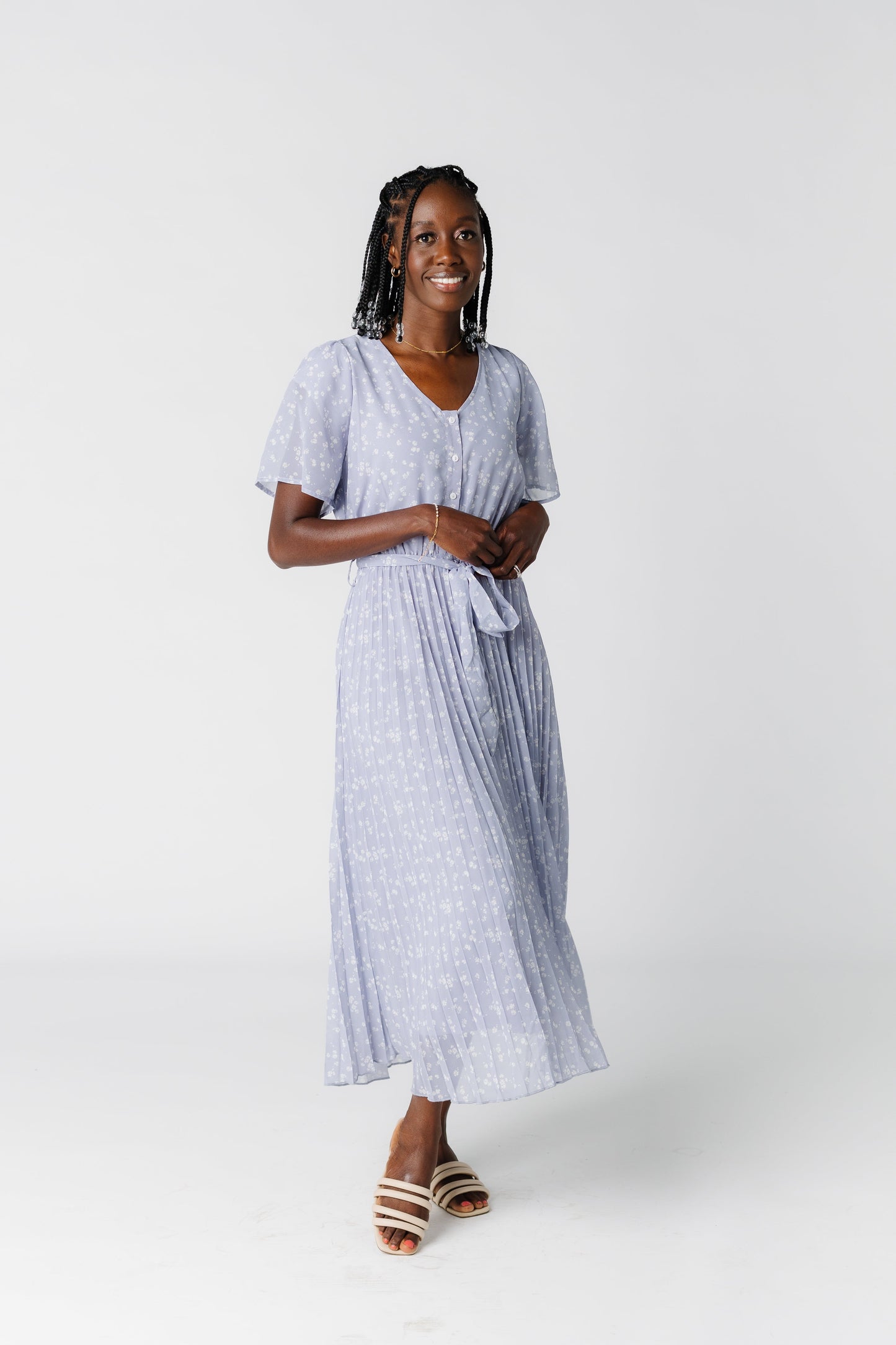 V-Neck Floral Dress WOMEN'S DRESS Polagram